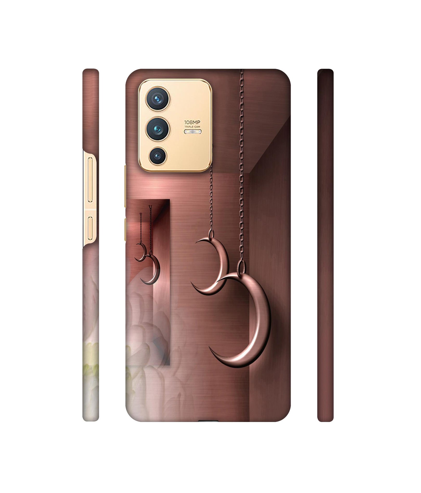 Flower Metal Designer Hard Back Cover for Vivo V23 5G