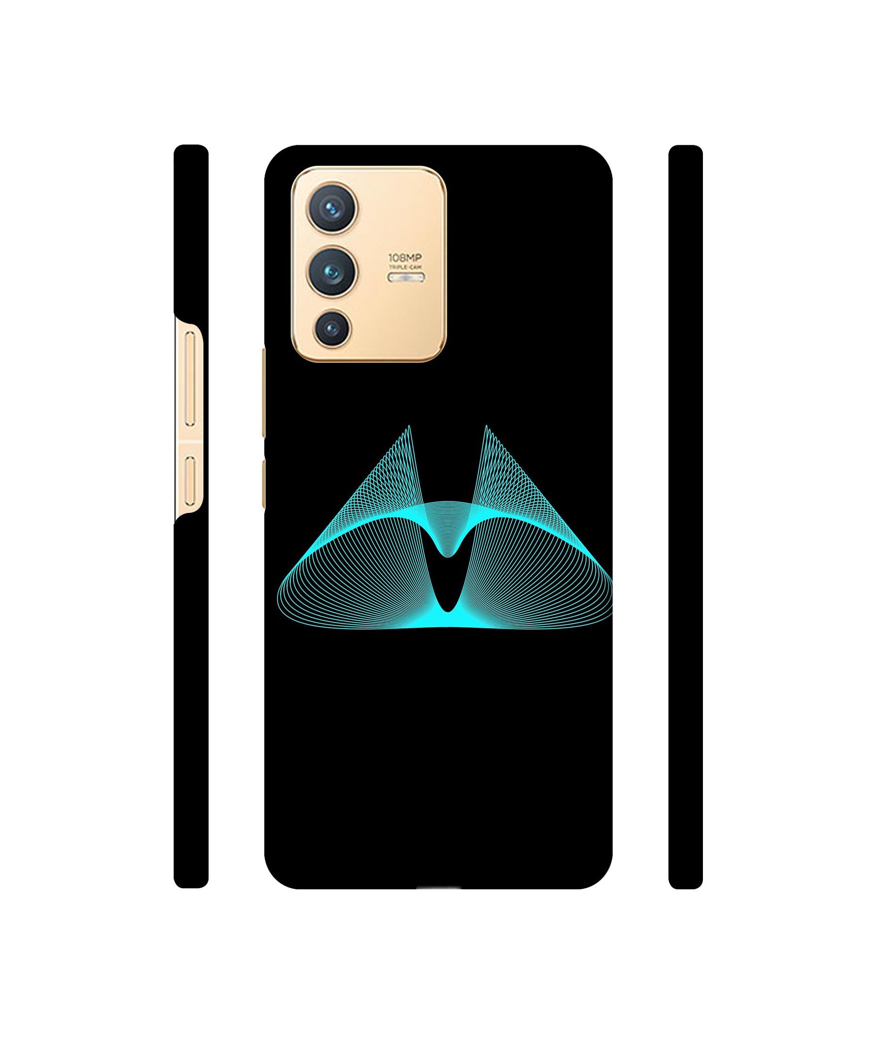 Mesh Shape Glitter Designer Hard Back Cover for Vivo V23 5G