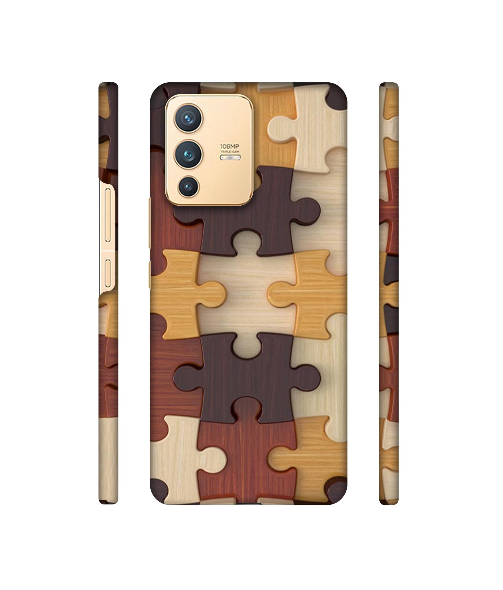 Puzzle Pattern Designer Hard Back Cover for Vivo V23 5G