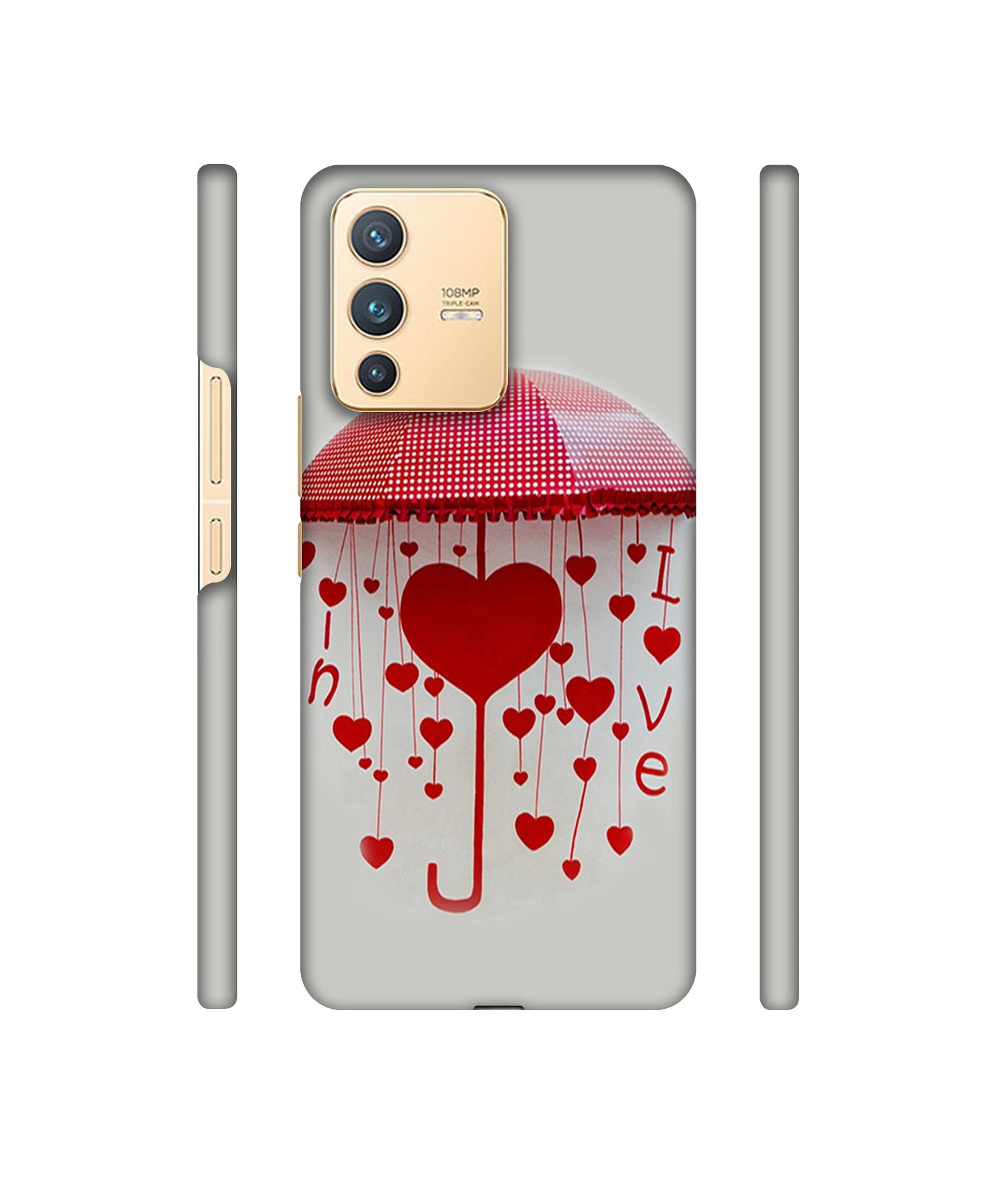 Love Heart Designer Hard Back Cover for Vivo V23 5G