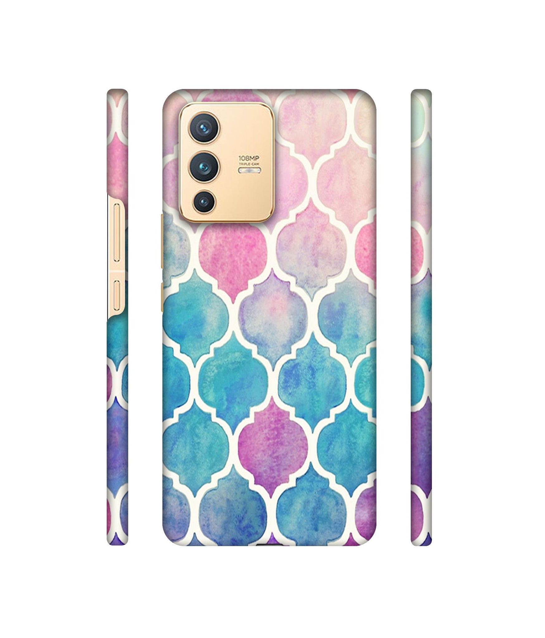Patterns Art Designer Hard Back Cover for Vivo V23 5G