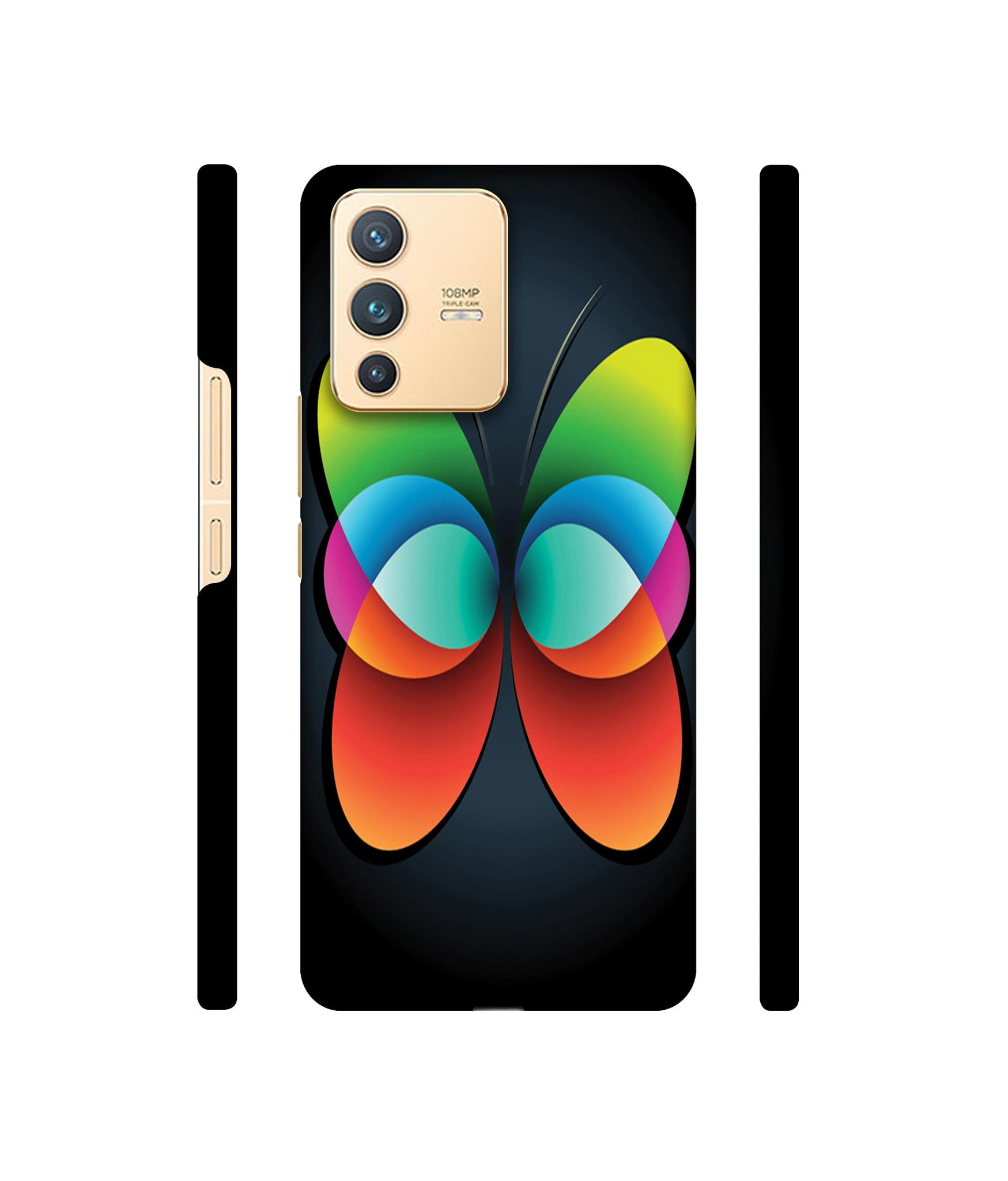 Colourfull Butterfly Designer Hard Back Cover for Vivo V23 5G