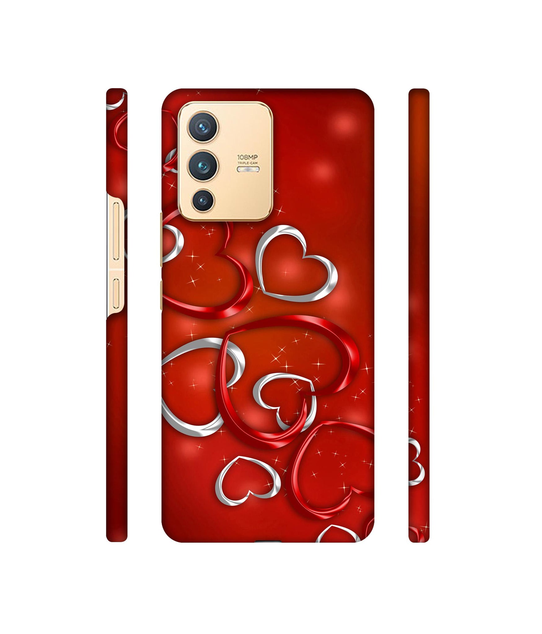 Hearts Designer Hard Back Cover for Vivo V23 5G