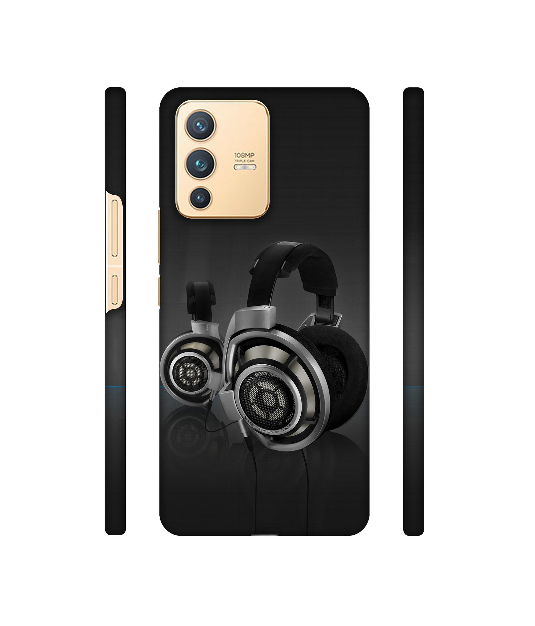 Head Phone Designer Hard Back Cover for Vivo V23 5G
