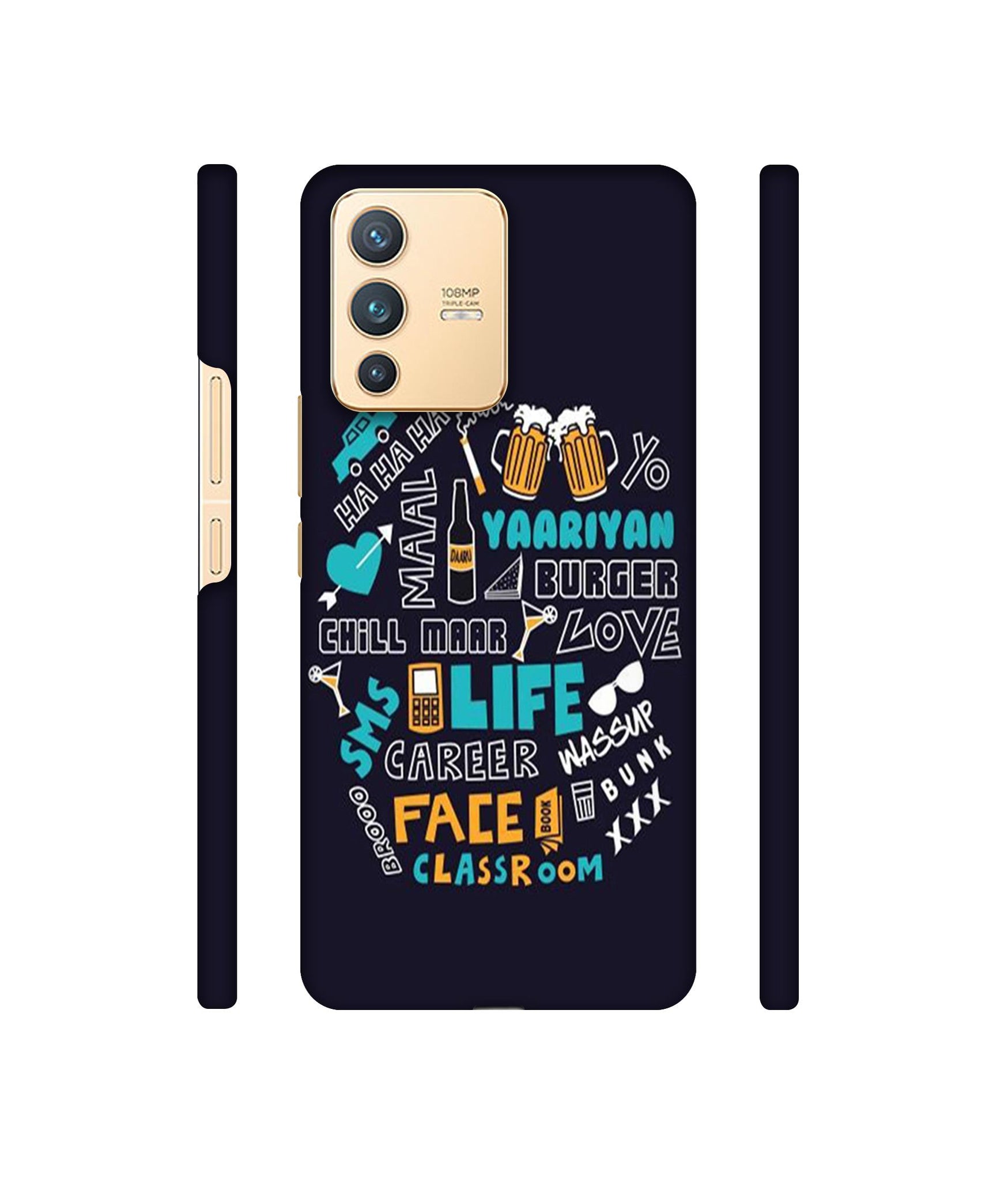 Funny Quote Designer Hard Back Cover for Vivo V23 5G