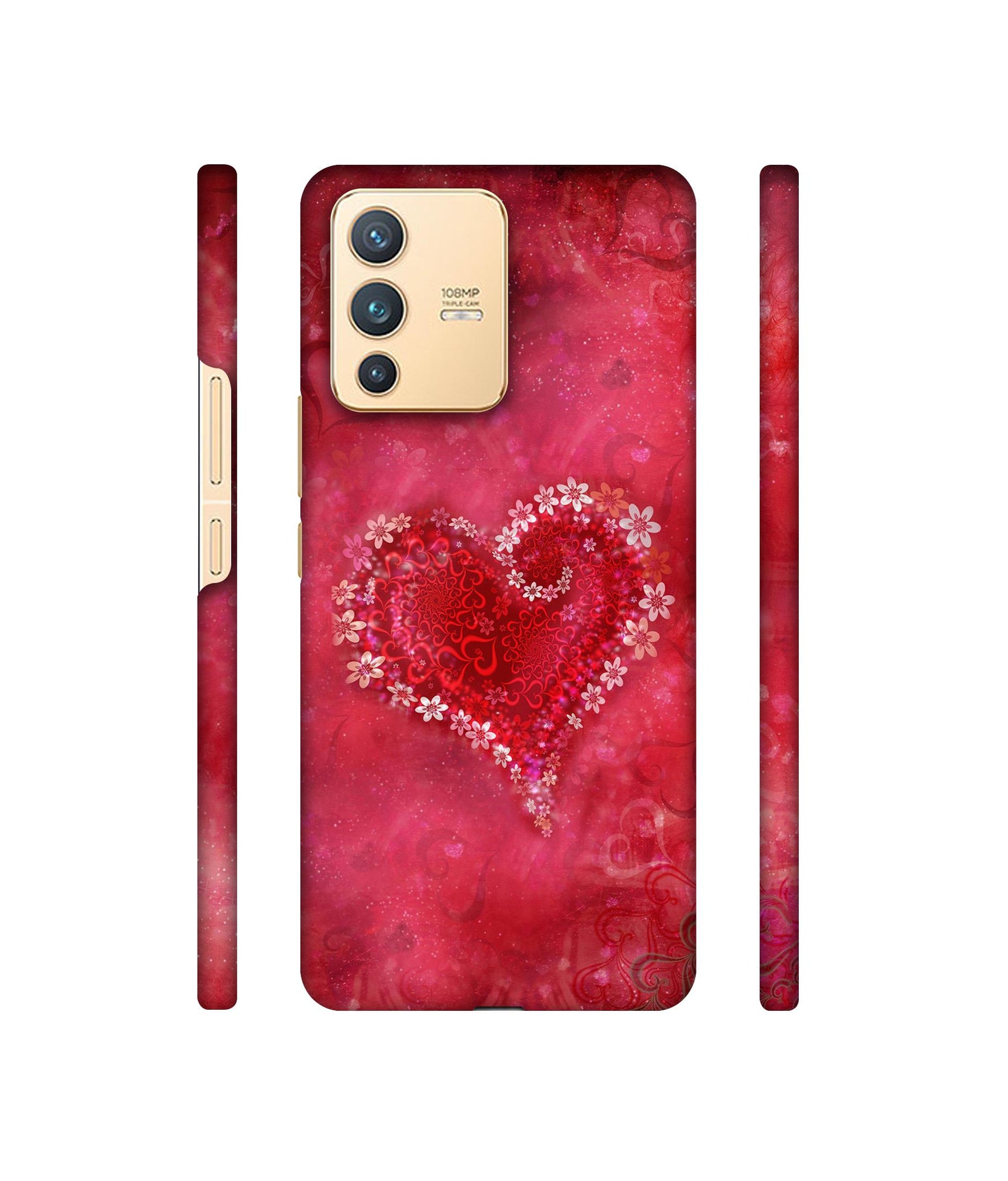 Heart Designer Hard Back Cover for Vivo V23 5G