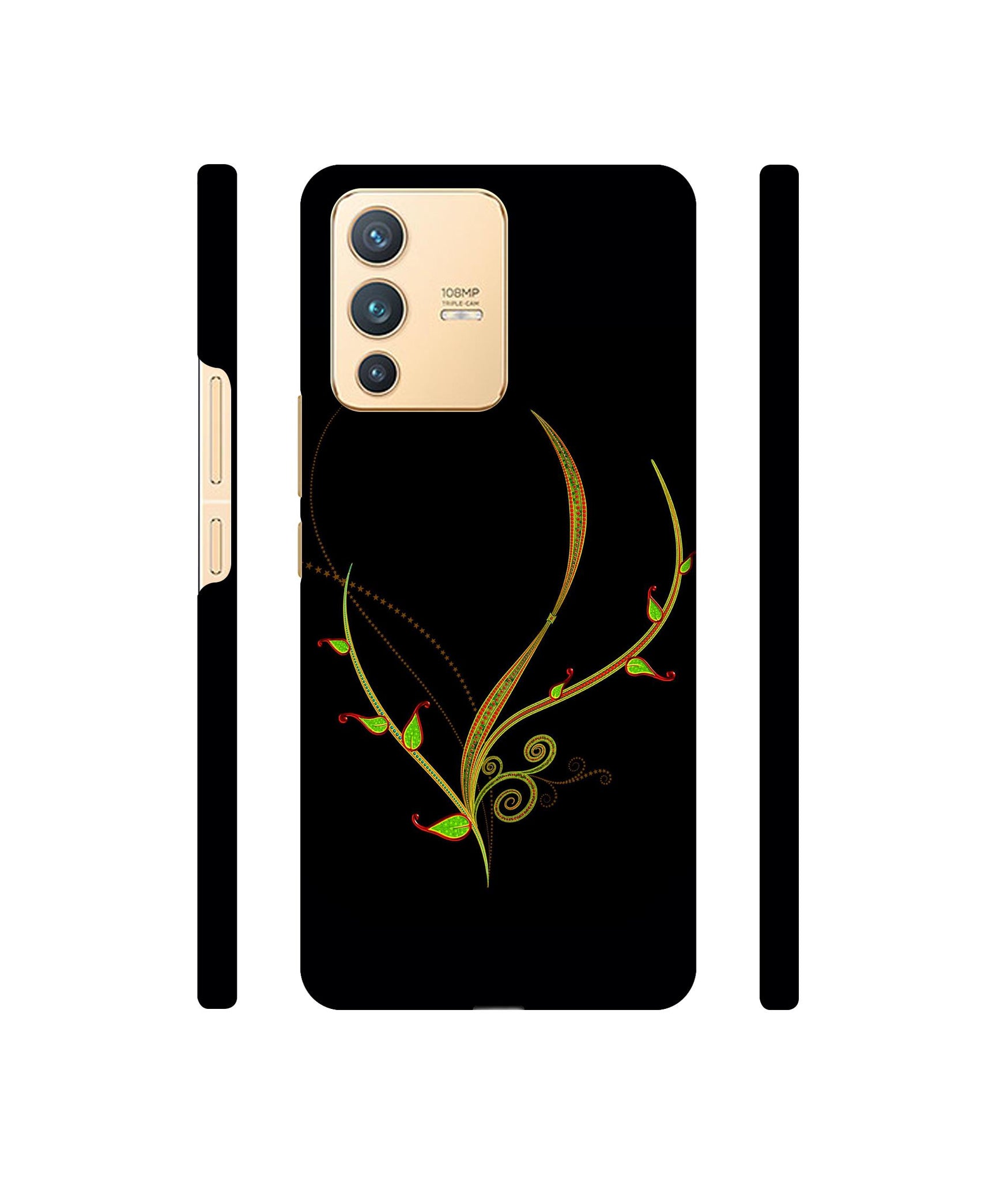 Yellow Pattern Designer Hard Back Cover for Vivo V23 5G