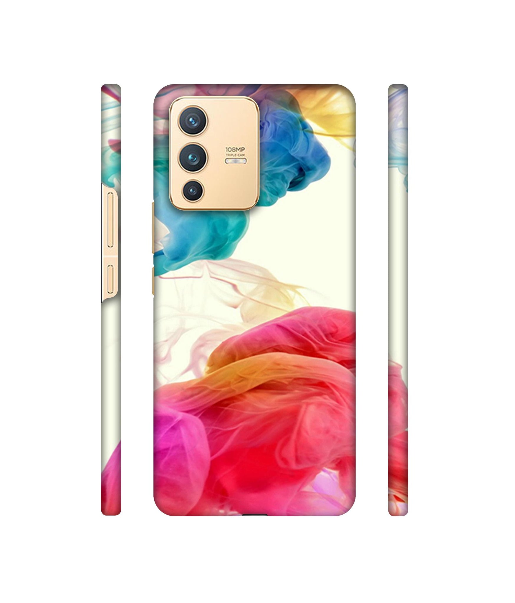 Colored Smoke Designer Hard Back Cover for Vivo V23 5G