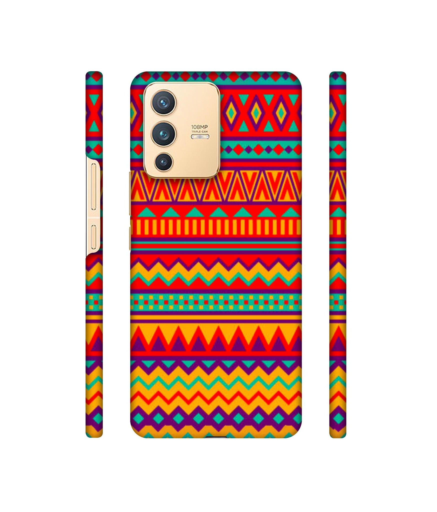 Multicolor Rangoli Art Designer Hard Back Cover for Vivo V23 5G