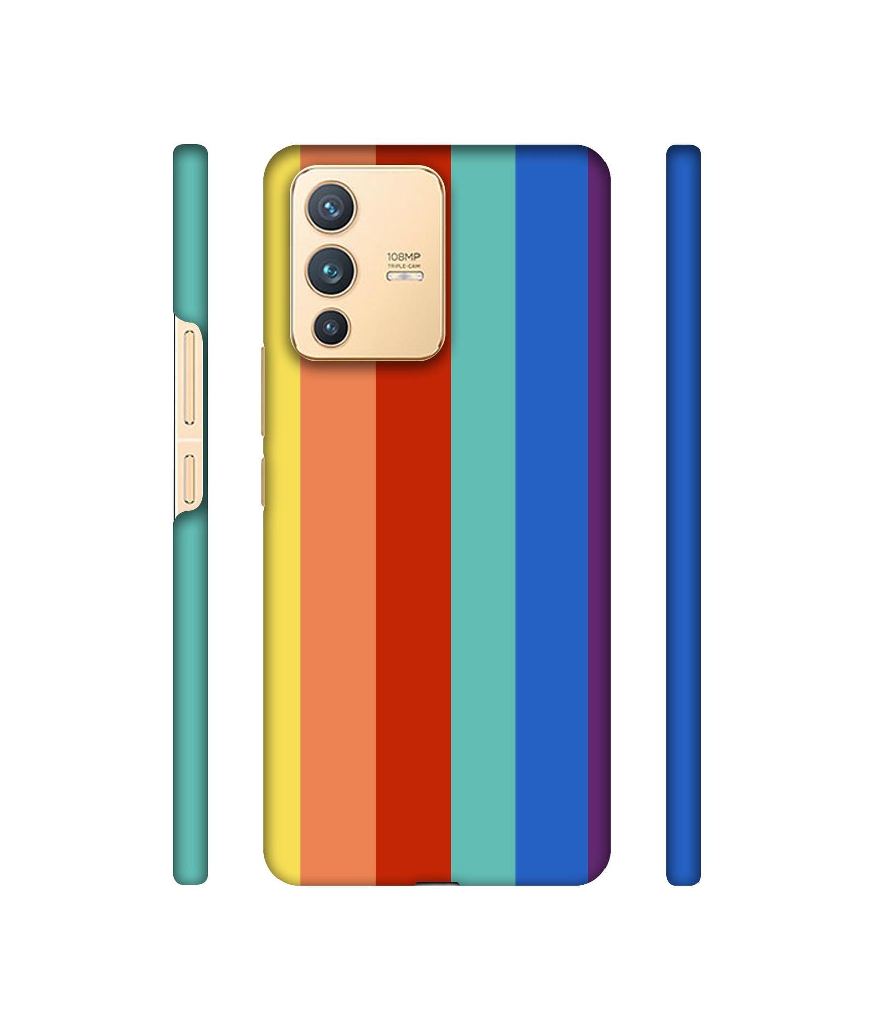 Rainbow Colors Designer Hard Back Cover for Vivo V23 5G