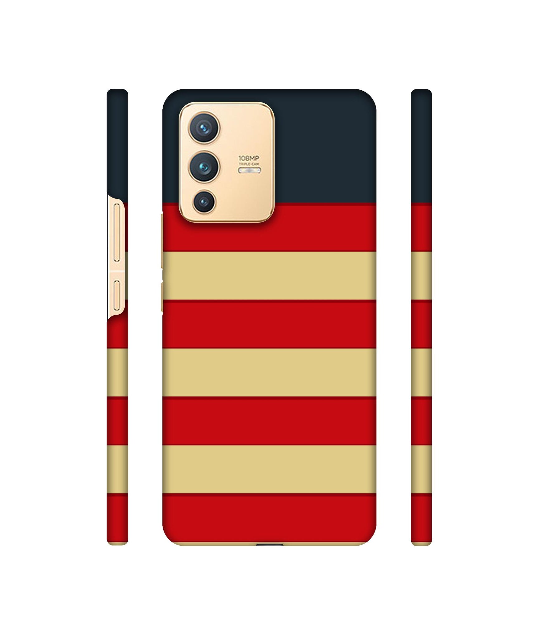 Multicolor Lines Designer Hard Back Cover for Vivo V23 5G
