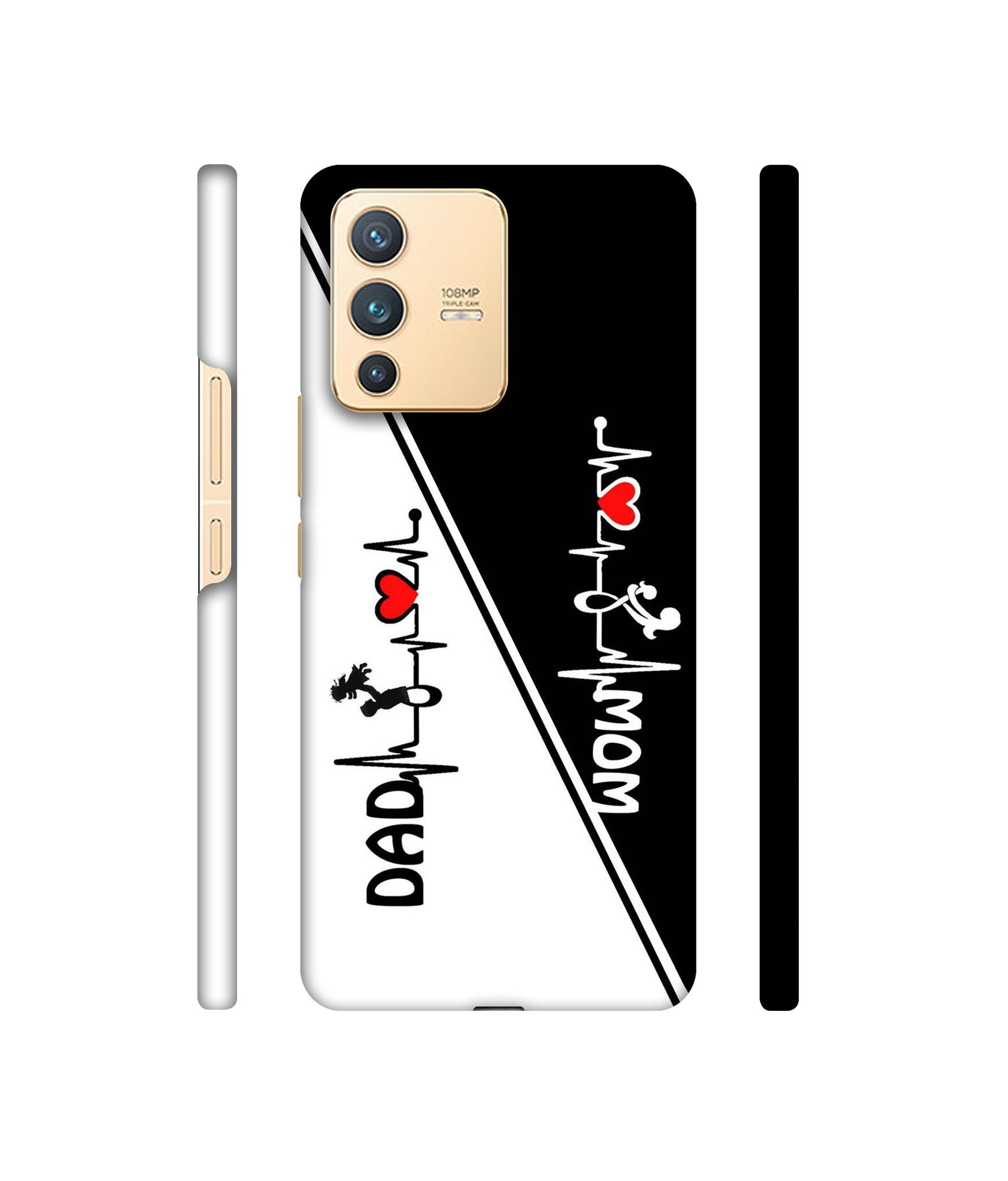 Mom and Dad Lover Designer Hard Back Cover for Vivo V23 5G