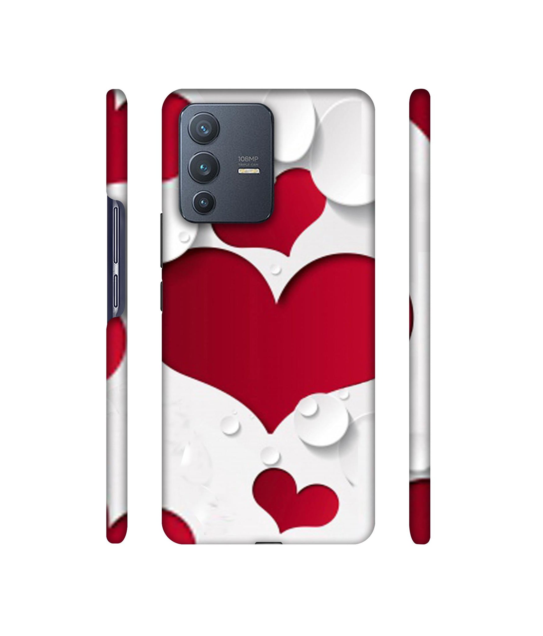 Multiple Hearts Designer Hard Back Cover for Vivo V23 Pro 5G