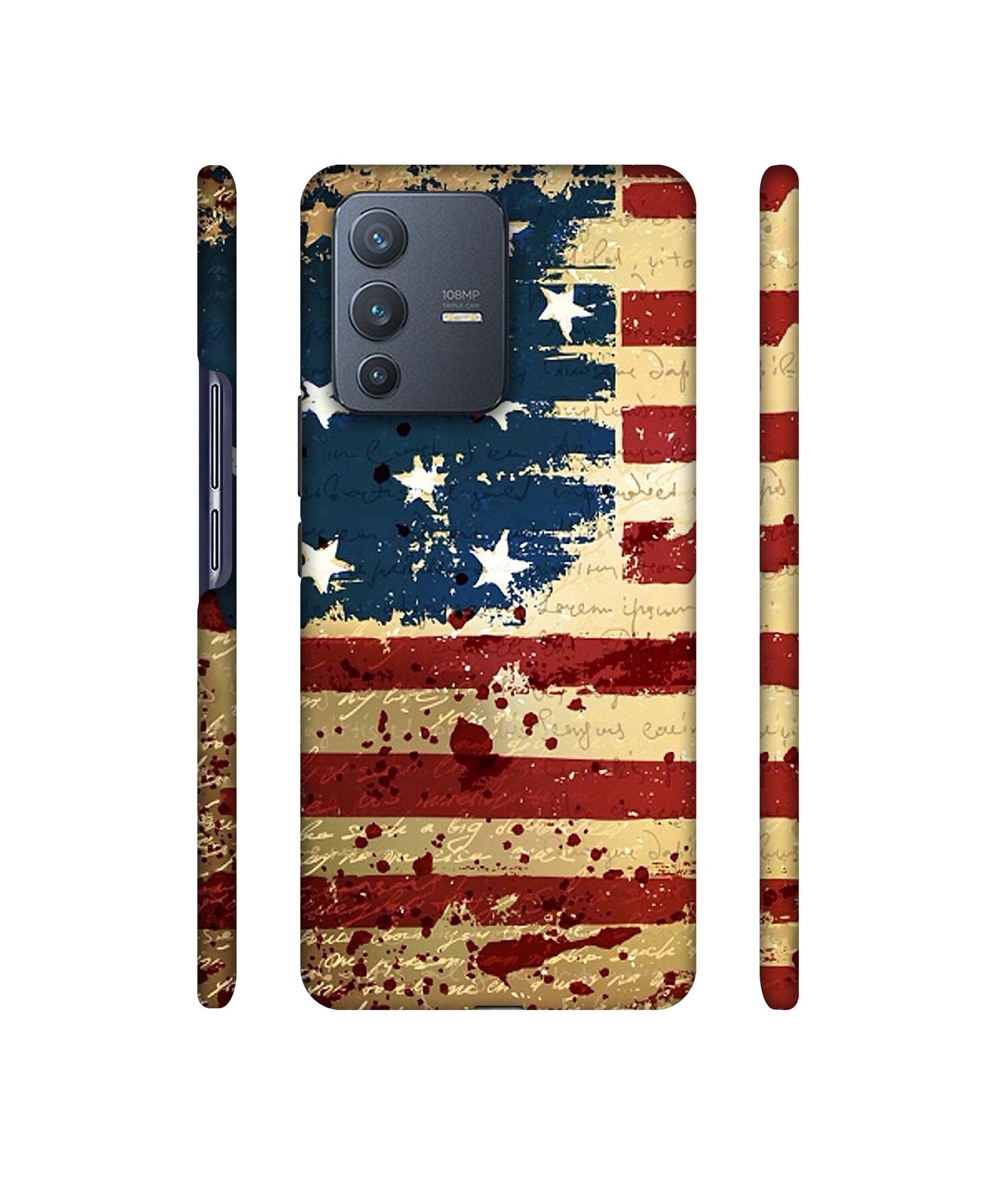 Colorful USA Flag Designer Hard Back Cover for Vivo V23 Pro 5G