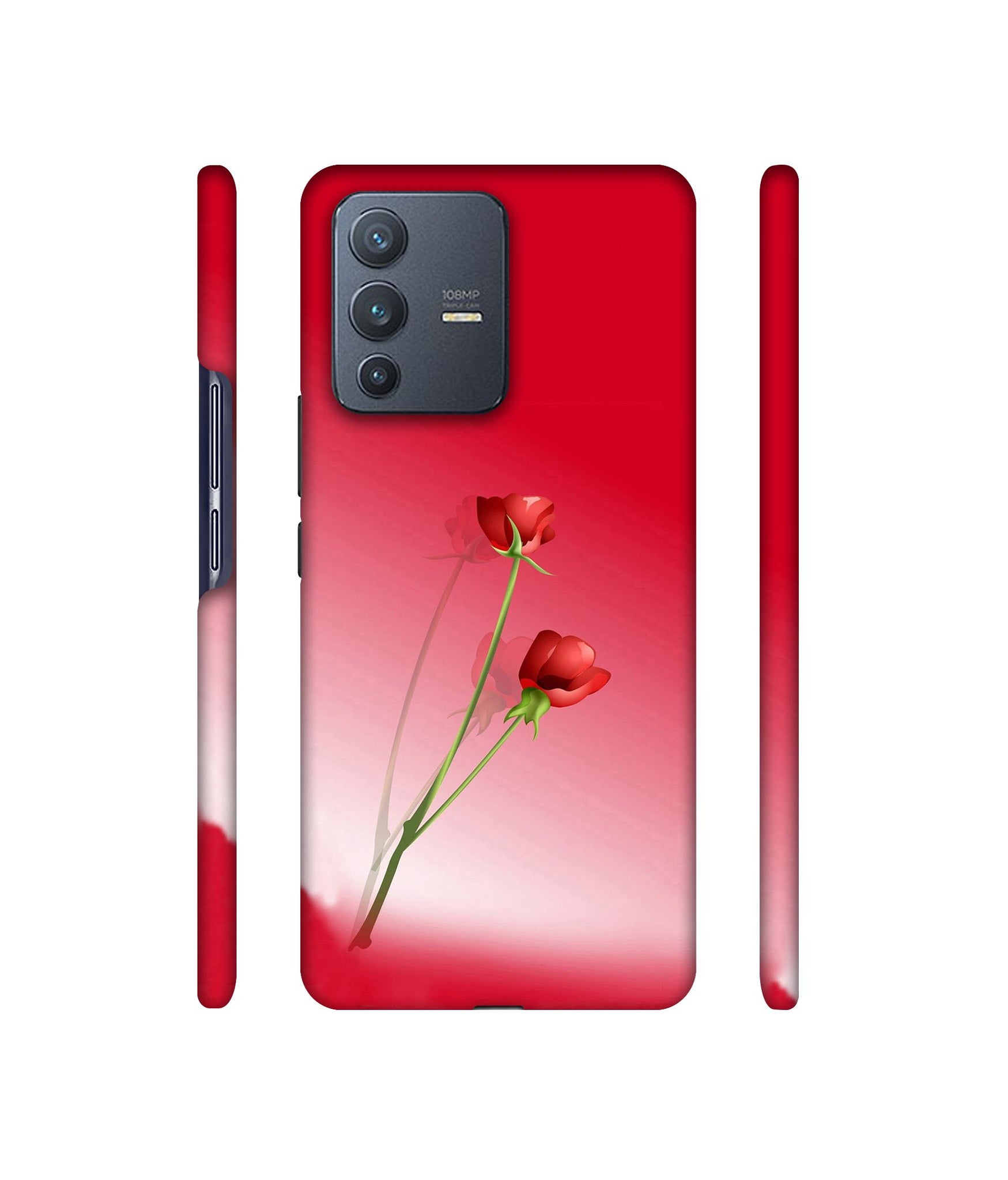 Red Roses Designer Hard Back Cover for Vivo V23 Pro 5G