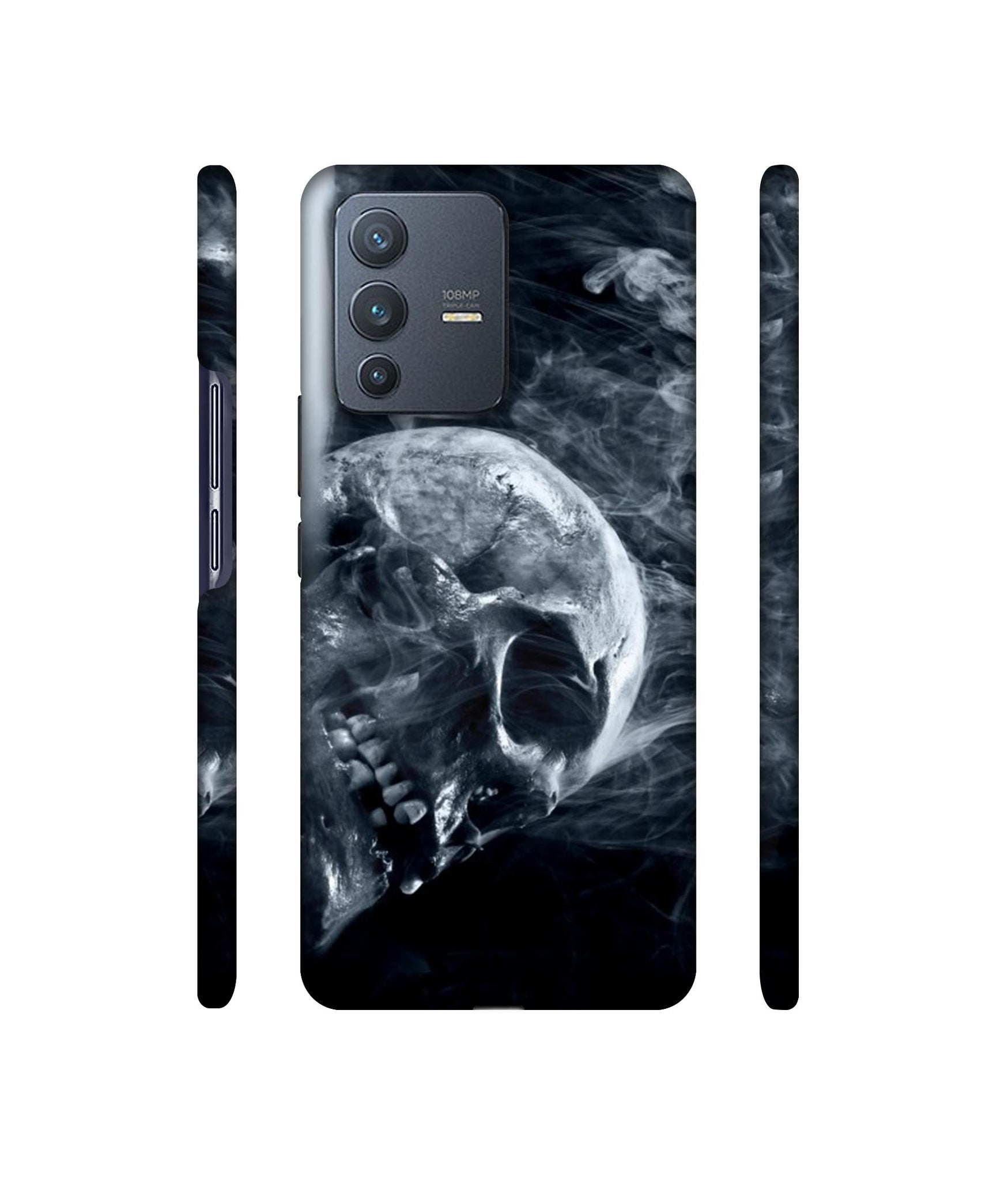 Skull Smoke Blue Scary Death Designer Hard Back Cover for Vivo V23 Pro 5G