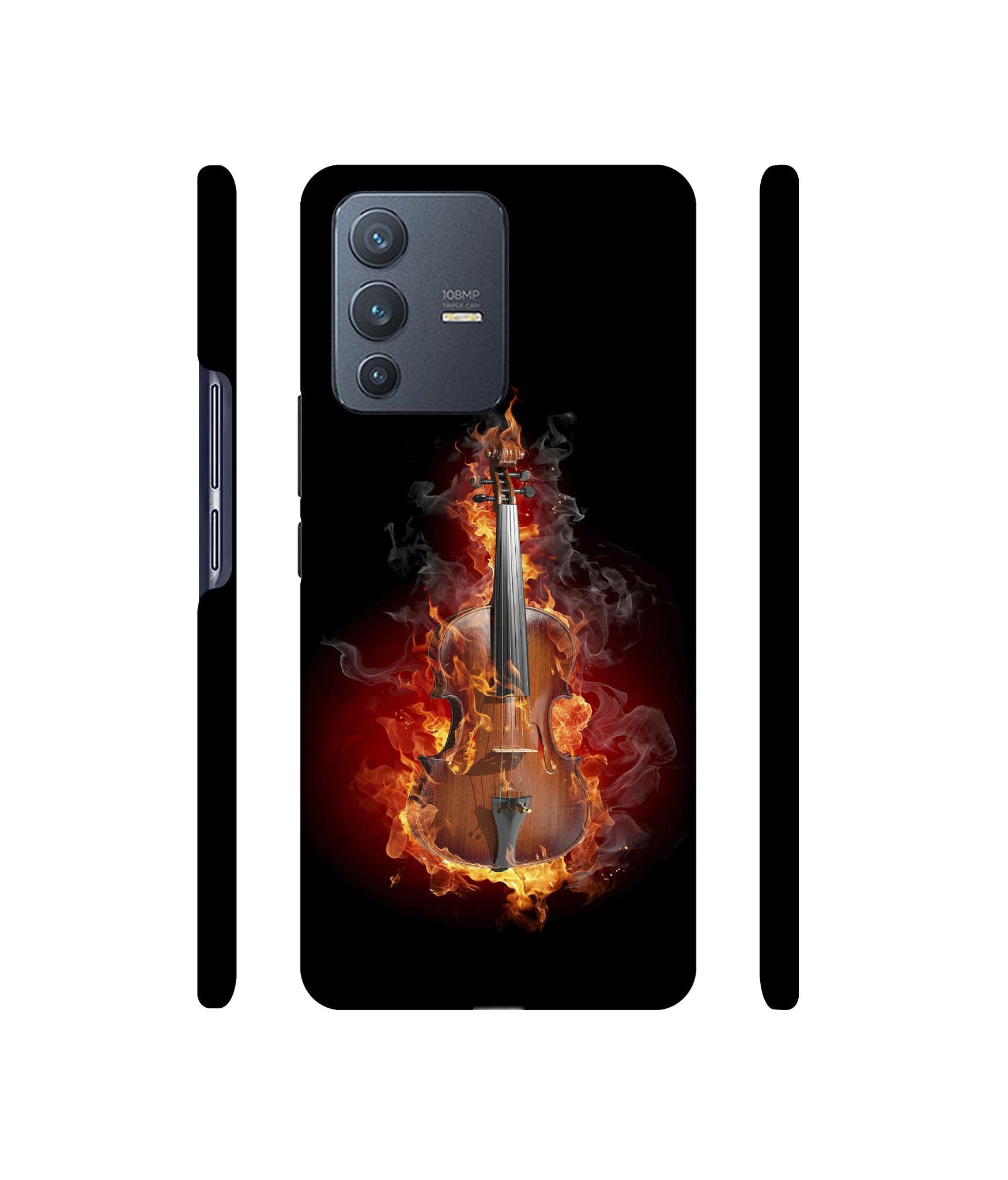 Burning Violin Designer Hard Back Cover for Vivo V23 Pro 5G