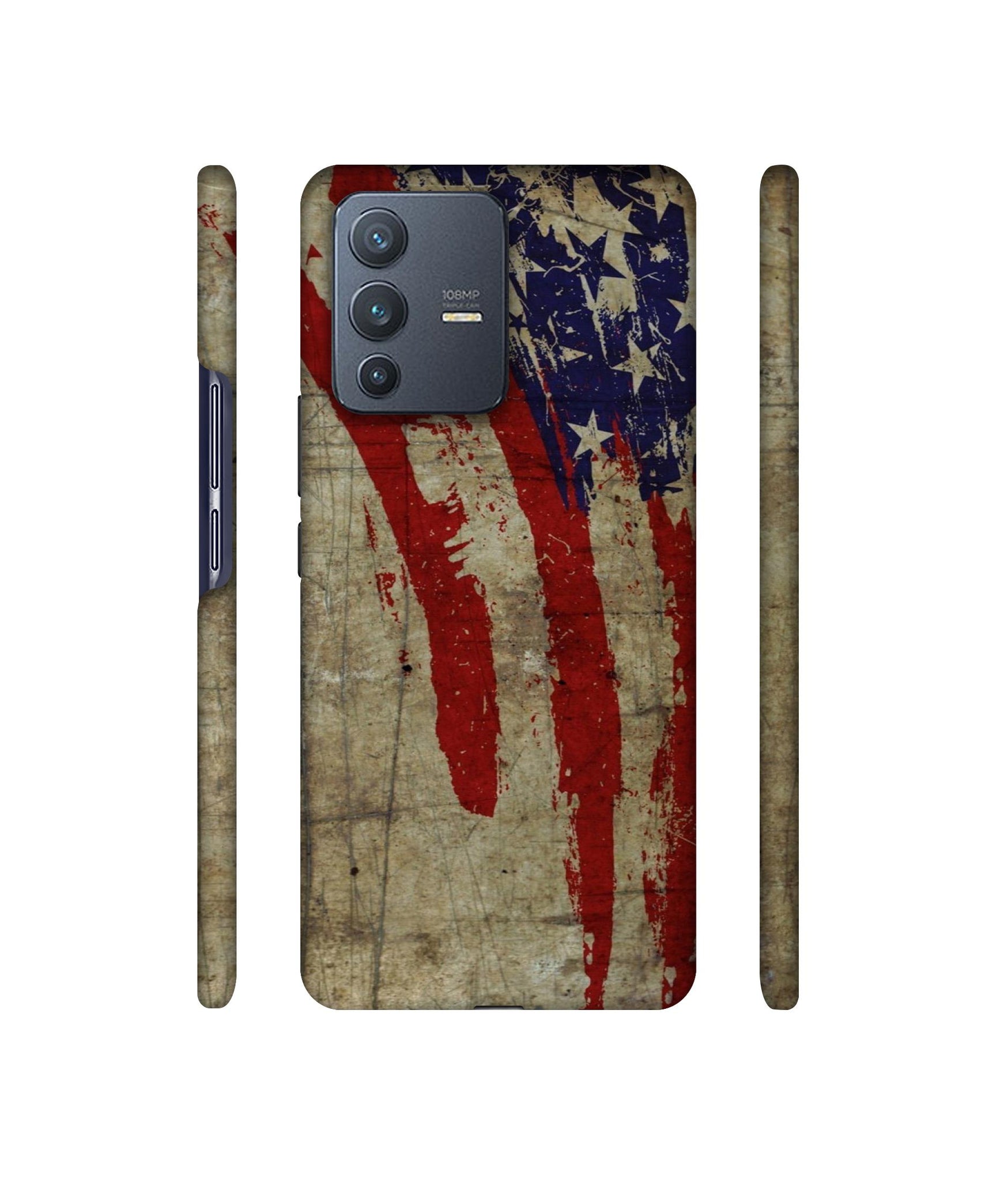 Vintage American Flag Designer Hard Back Cover for Vivo V23 Pro 5G