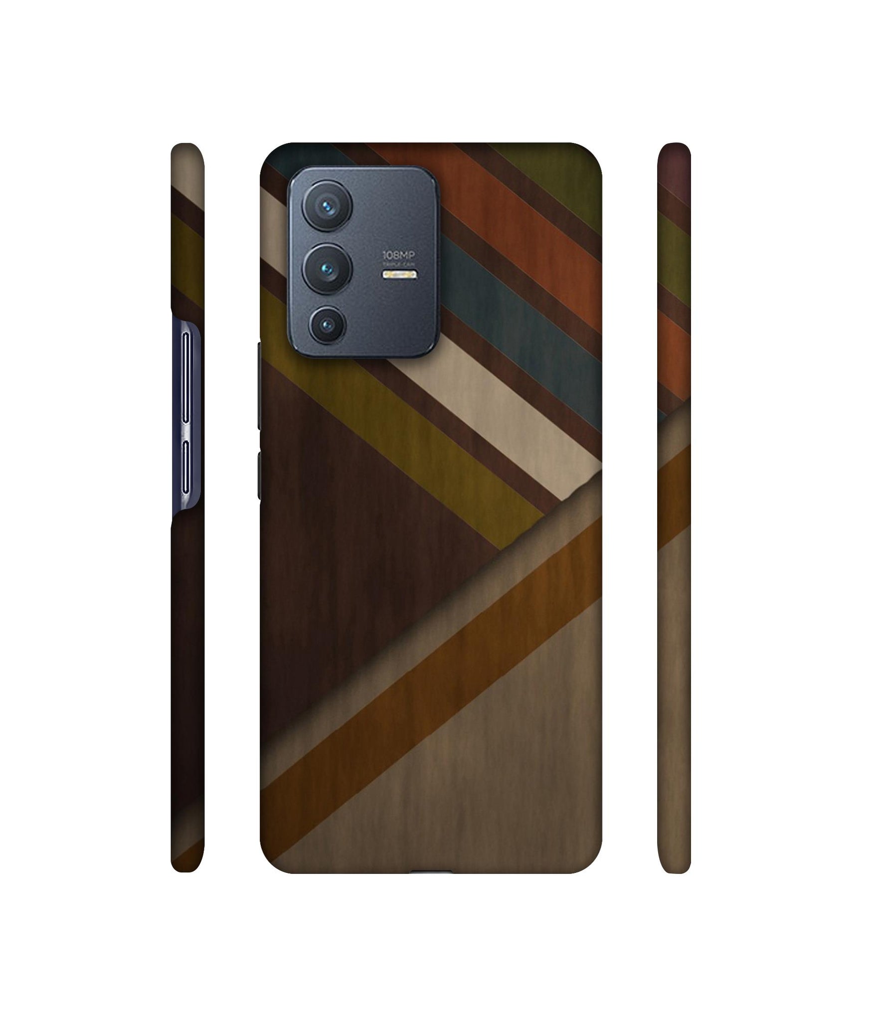 Colorful Wooden Pattern Designer Hard Back Cover for Vivo V23 Pro 5G