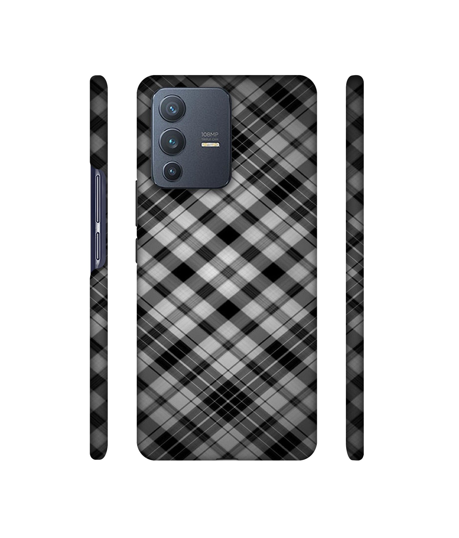Black Stripes Pattern Designer Hard Back Cover for Vivo V23 Pro 5G