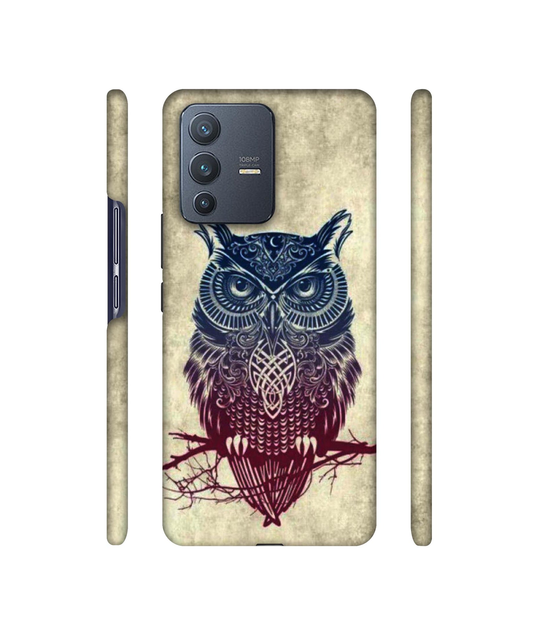 Owl Pattern Designer Hard Back Cover for Vivo V23 Pro 5G