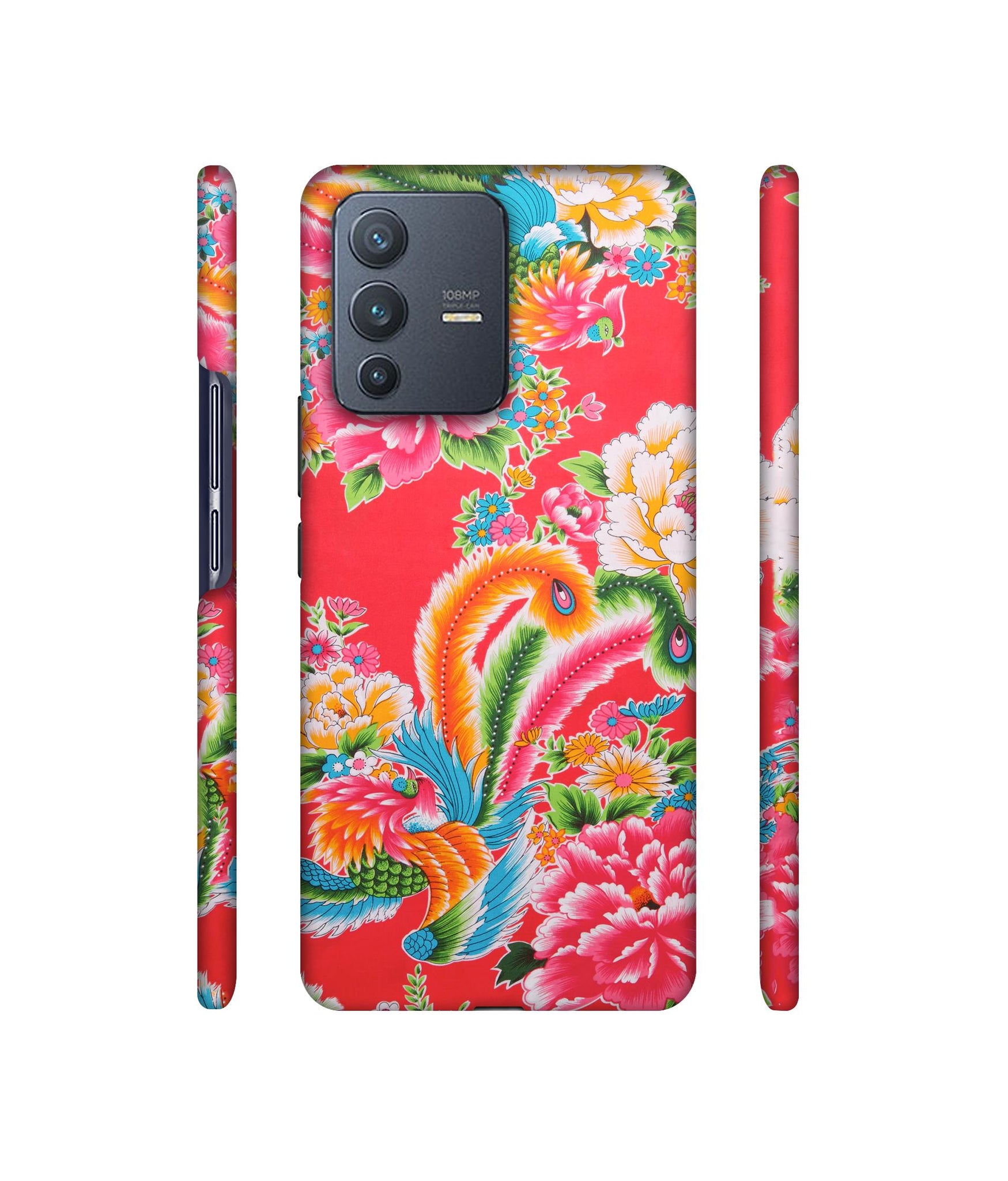 Cute Floral Pattern Print Designer Hard Back Cover for Vivo V23 Pro 5G