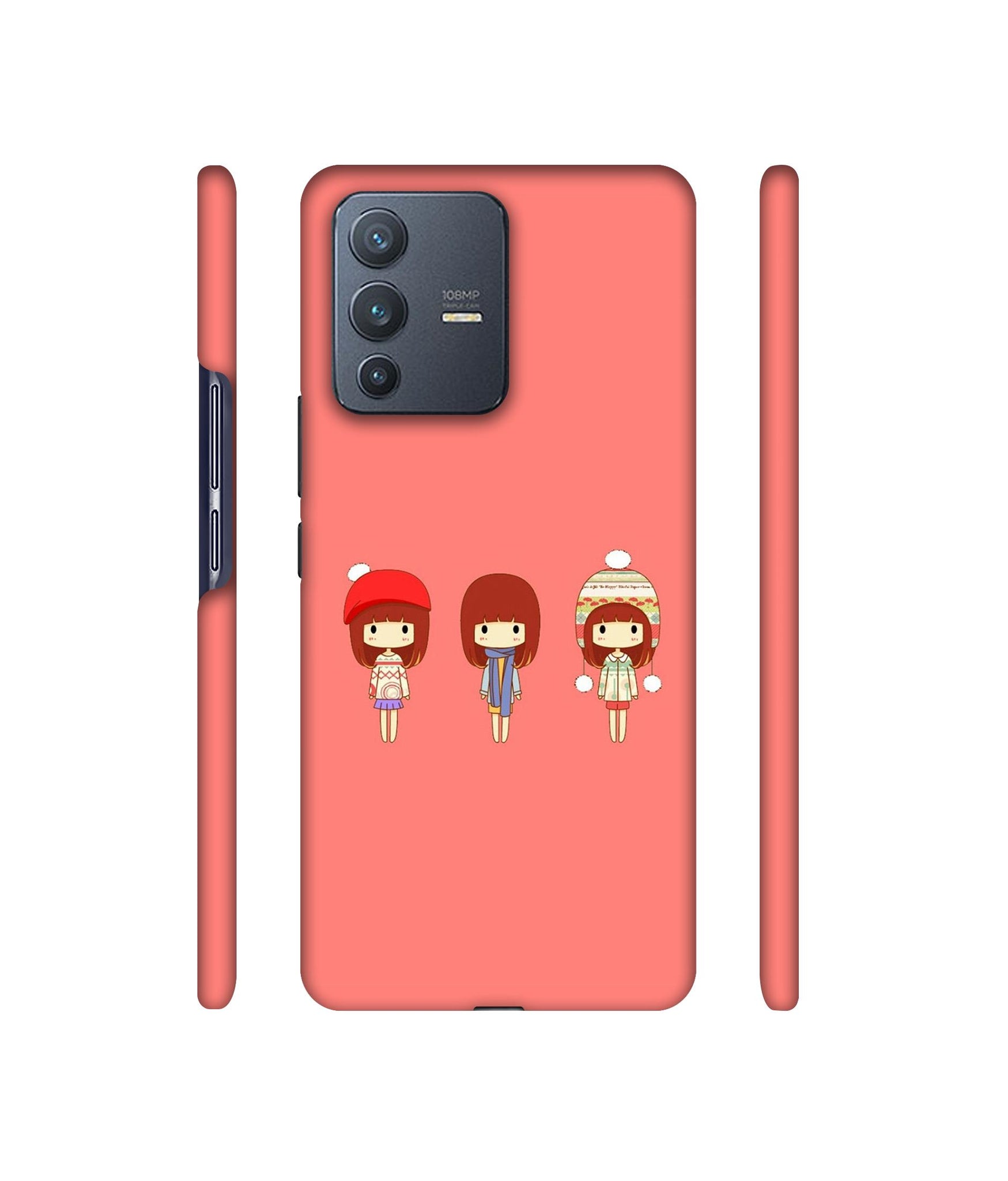 Cute Girls Designer Hard Back Cover for Vivo V23 Pro 5G