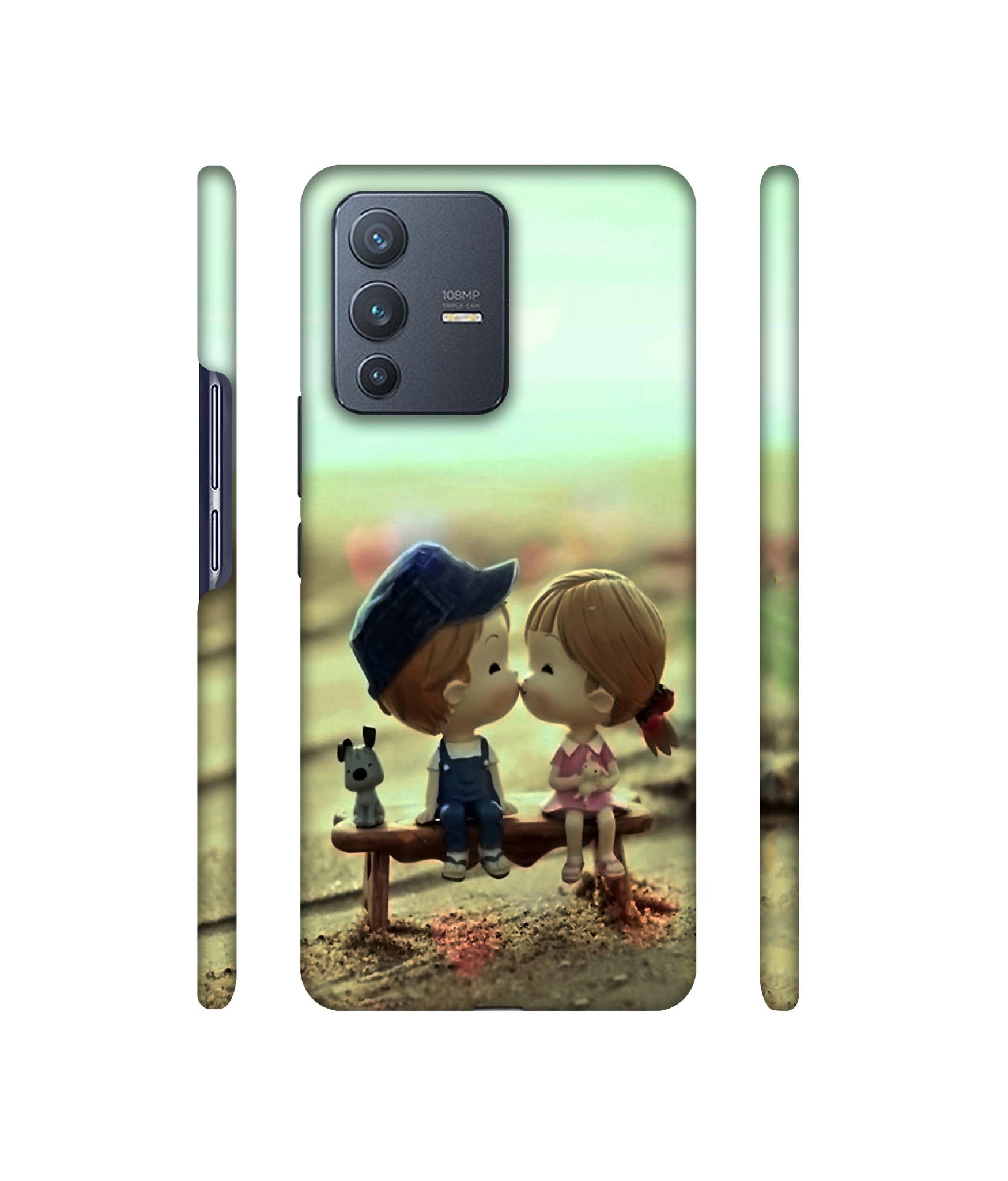 Love Couples Pattern Designer Hard Back Cover for Vivo V23 Pro 5G
