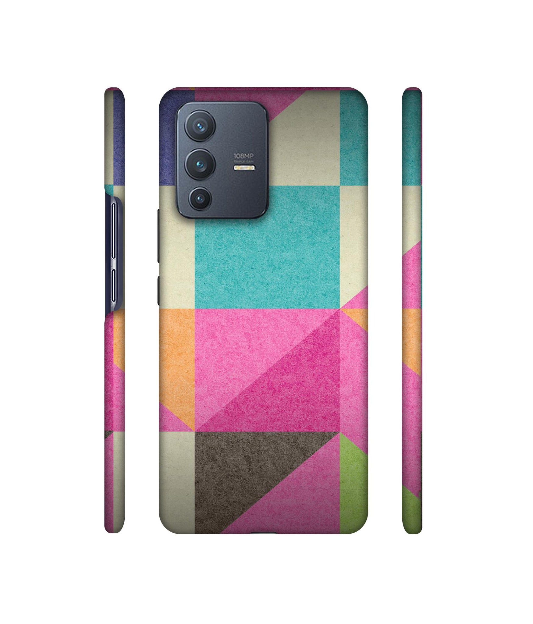 Pink Cyan Designer Hard Back Cover for Vivo V23 Pro 5G