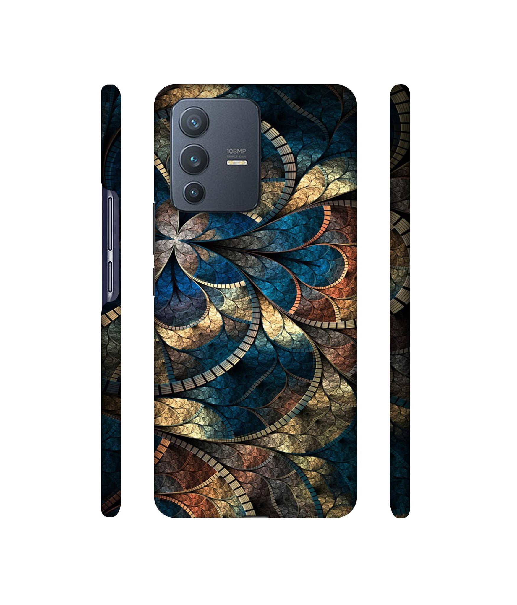 Fractional Pattern Designer Hard Back Cover for Vivo V23 Pro 5G