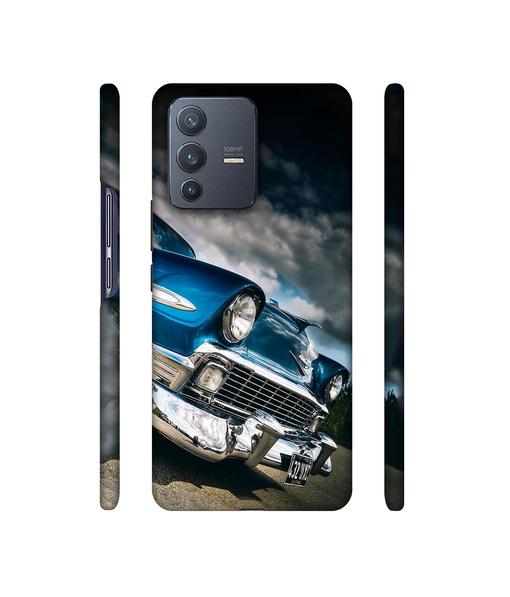Vintage Car Pattern Designer Hard Back Cover for Vivo V23 Pro 5G