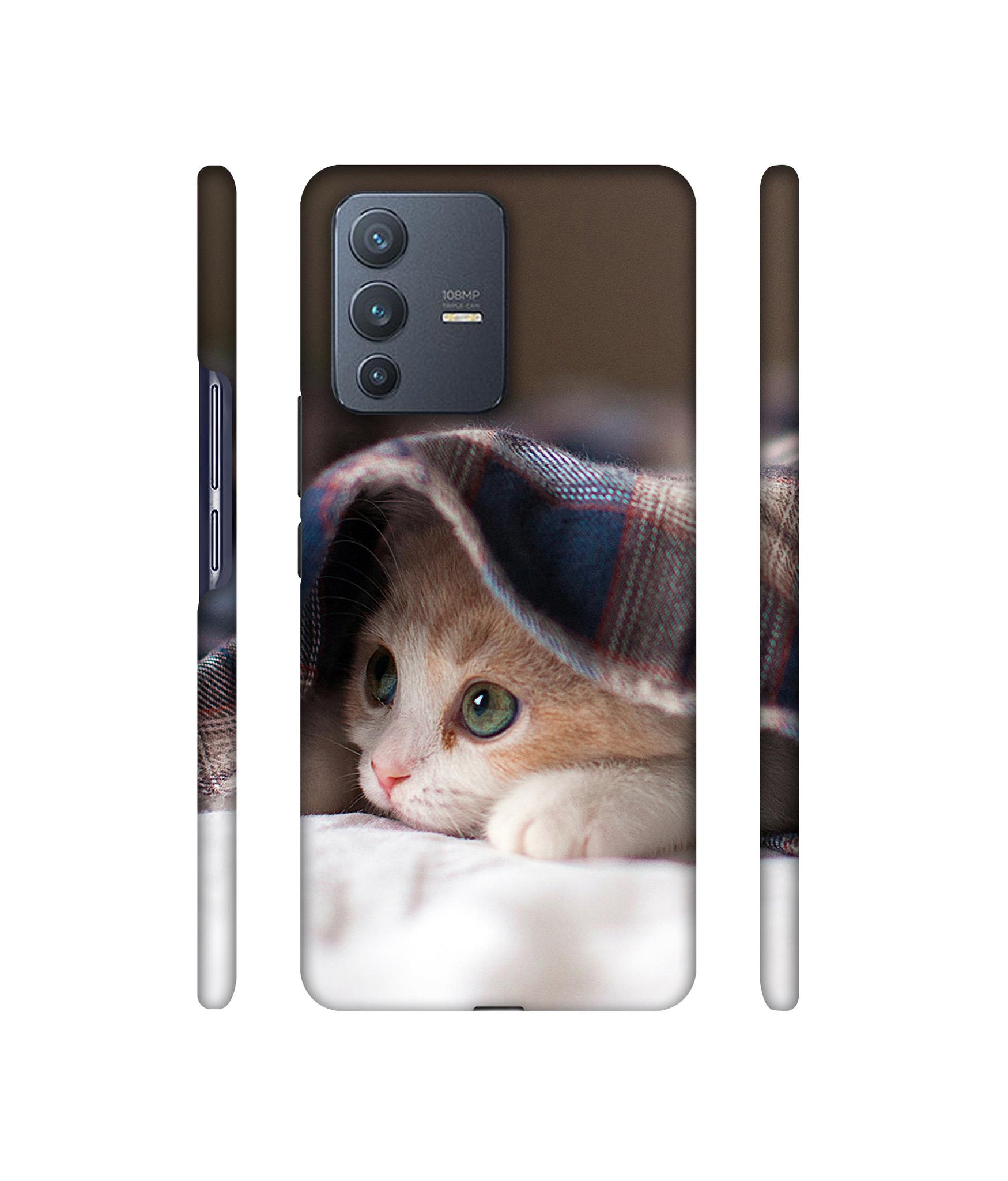 Sleepy Kitten Designer Hard Back Cover for Vivo V23 Pro 5G