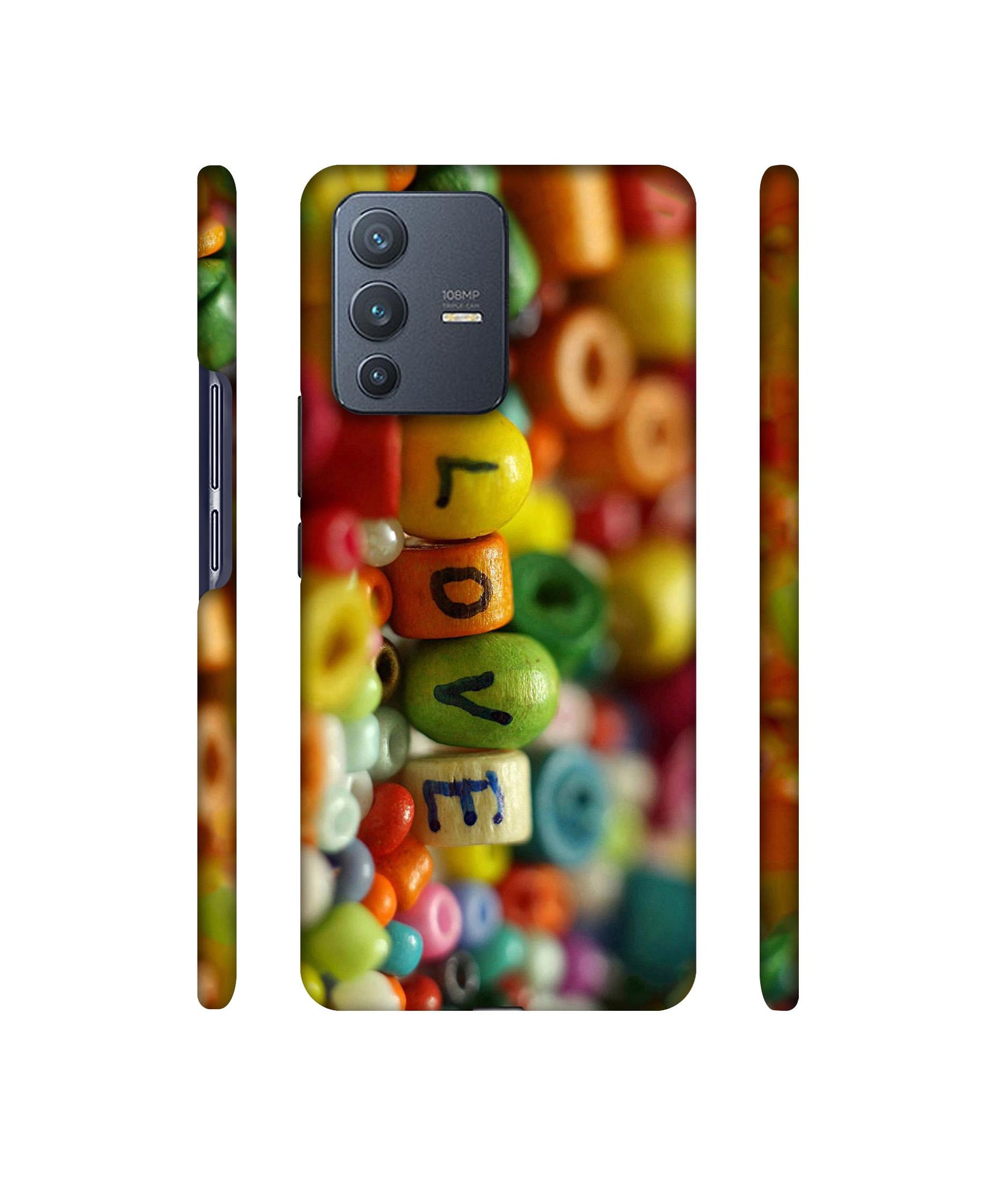 Colorful Love Designer Hard Back Cover for Vivo V23 Pro 5G