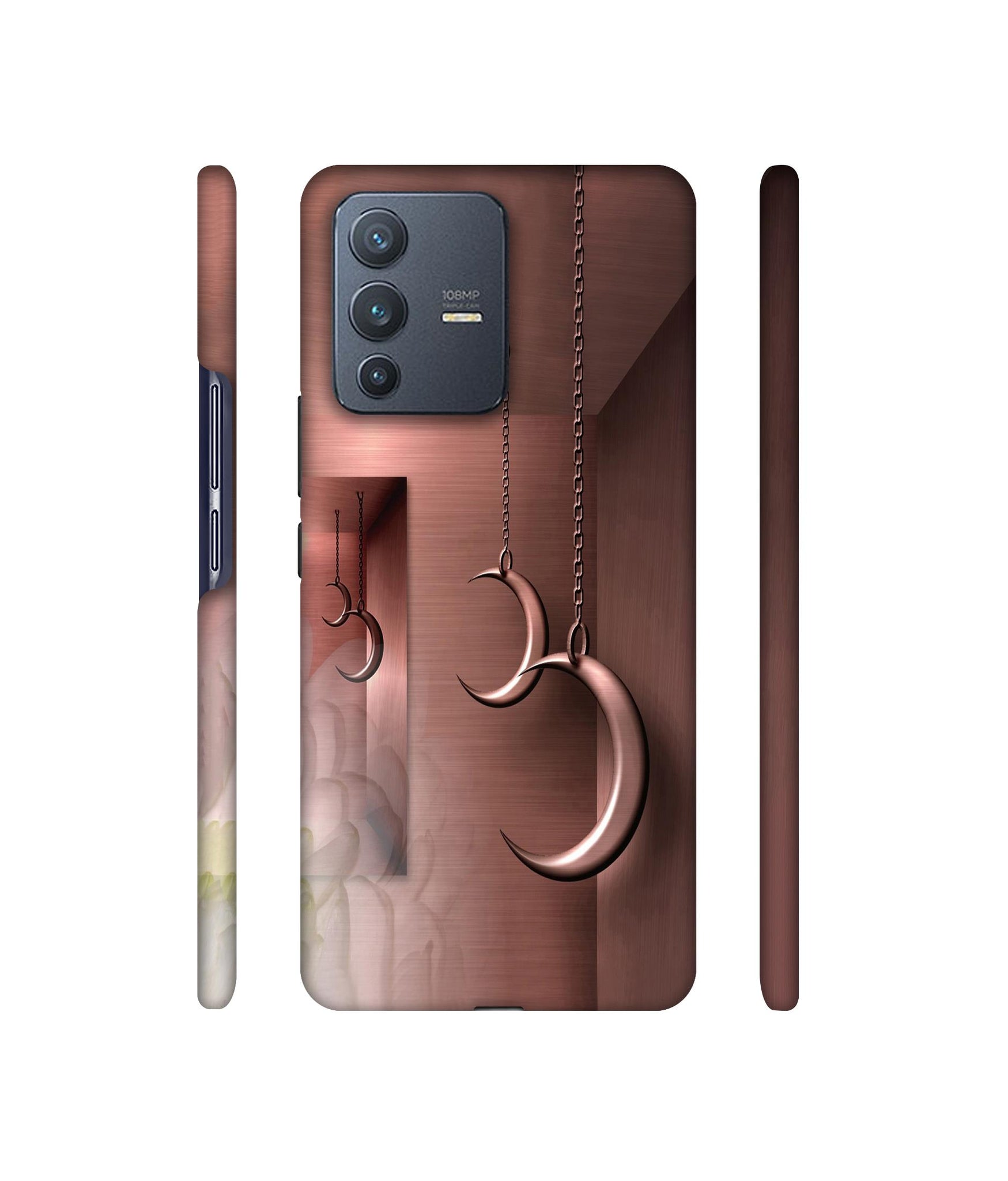 Flower Metal Designer Hard Back Cover for Vivo V23 Pro 5G