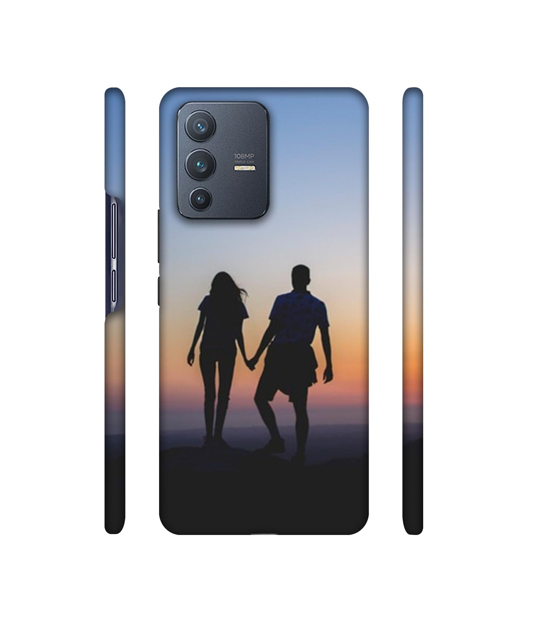 Couple On Beach Designer Hard Back Cover for Vivo V23 Pro 5G