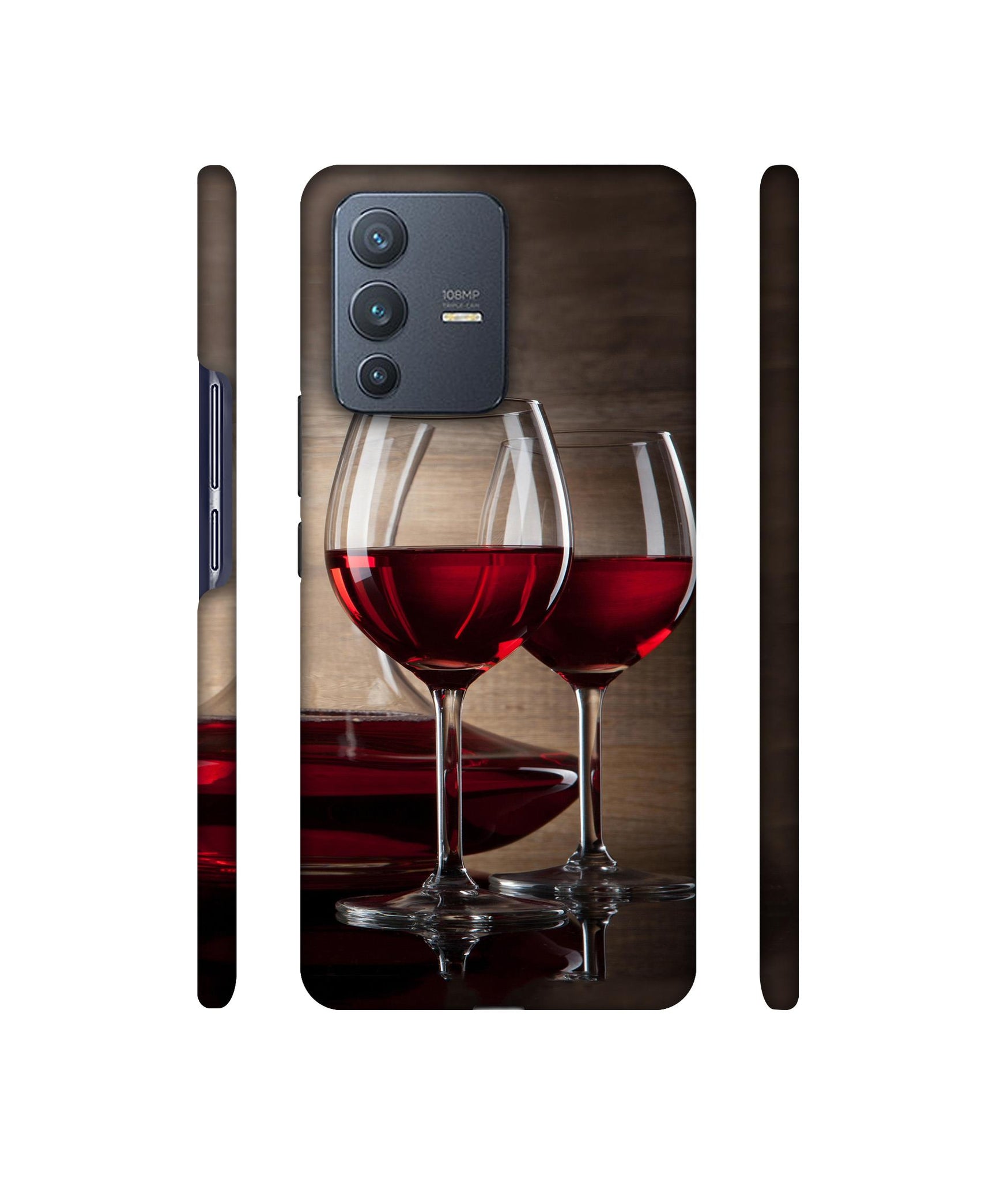 Wine Glass Designer Hard Back Cover for Vivo V23 Pro 5G