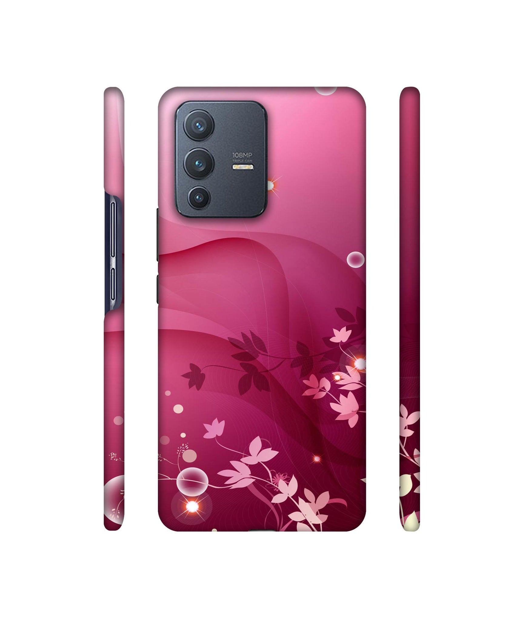 Pink Abstract Designer Hard Back Cover for Vivo V23 Pro 5G