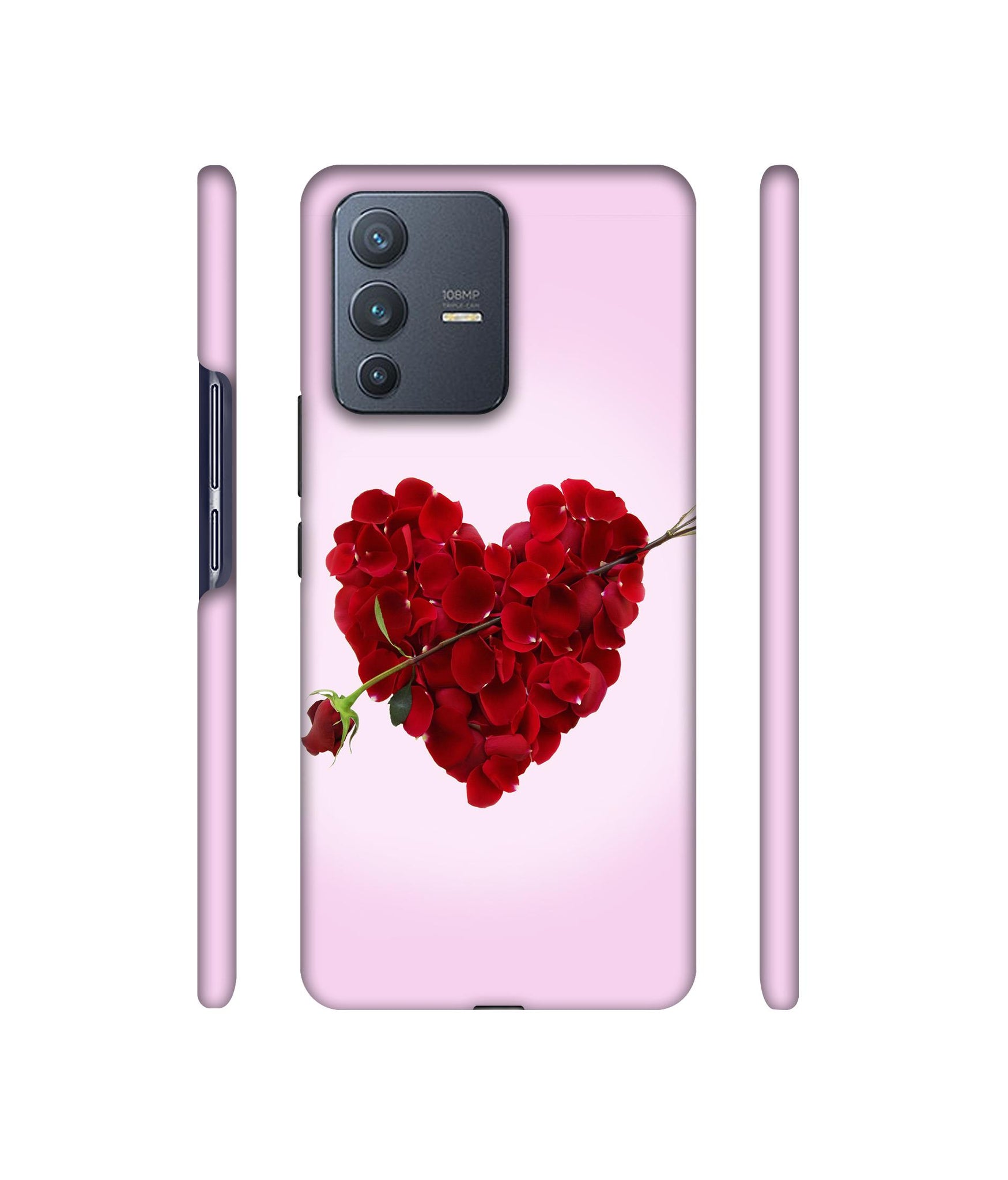 Heart Flower Designer Hard Back Cover for Vivo V23 Pro 5G