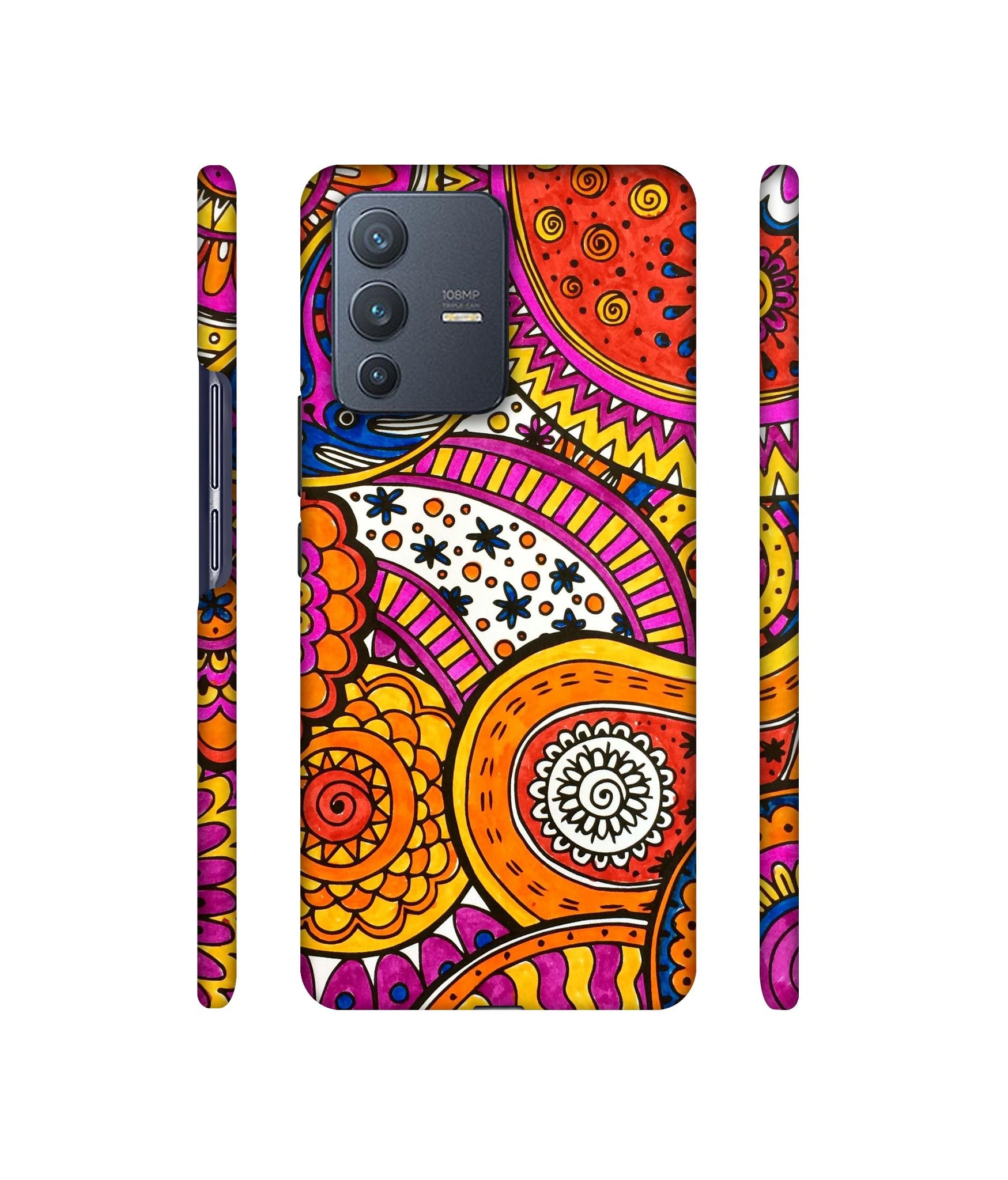 Rangoli Paisley Art Designer Hard Back Cover for Vivo V23 Pro 5G
