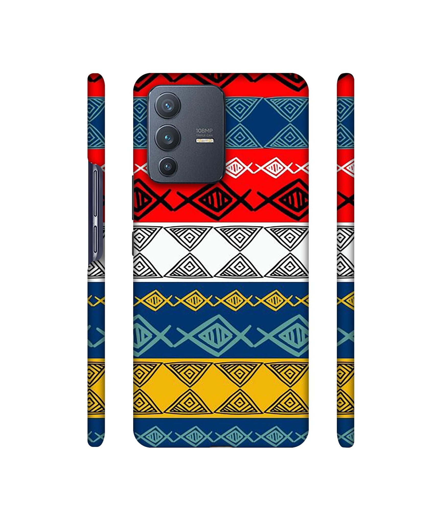 Colorful Hand Made Rangoli Art Designer Hard Back Cover for Vivo V23 Pro 5G