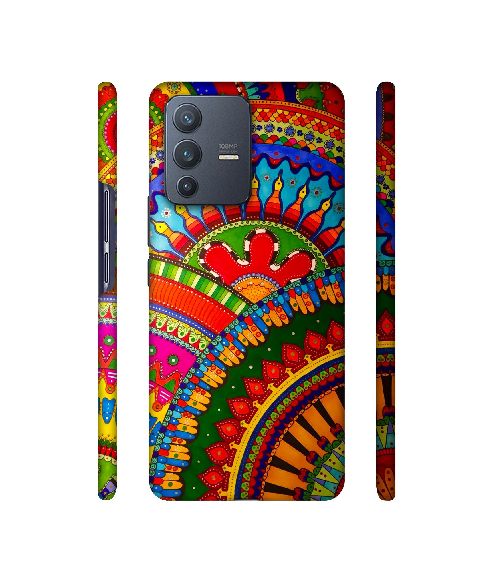 Rajasthani Rangoli Art Designer Hard Back Cover for Vivo V23 Pro 5G