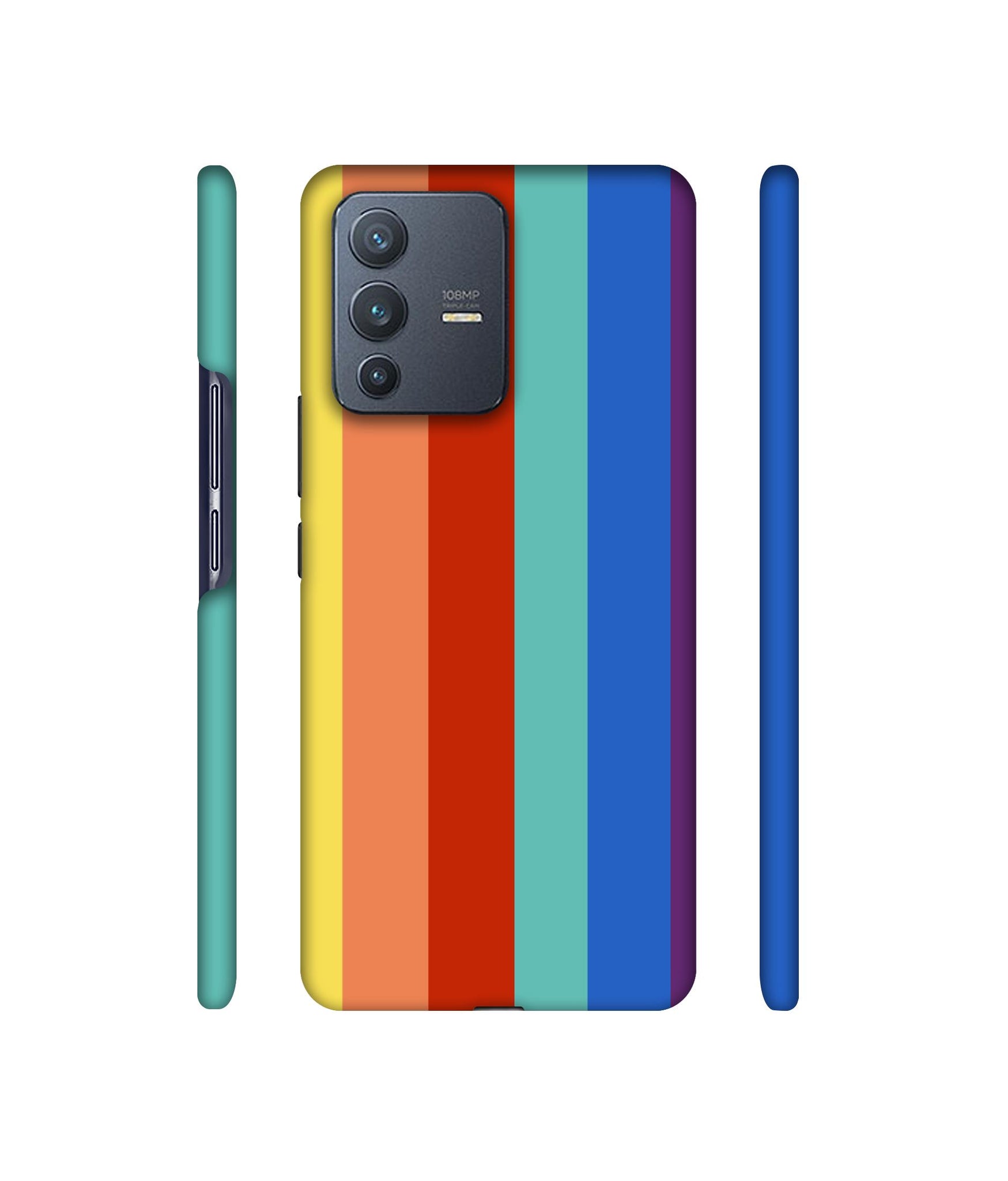 Rainbow Colors Designer Hard Back Cover for Vivo V23 Pro 5G