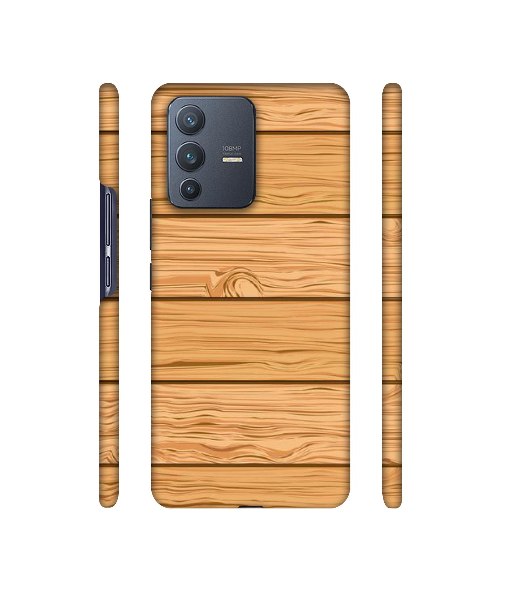 Wooden Texture Pattern Designer Hard Back Cover for Vivo V23 Pro 5G