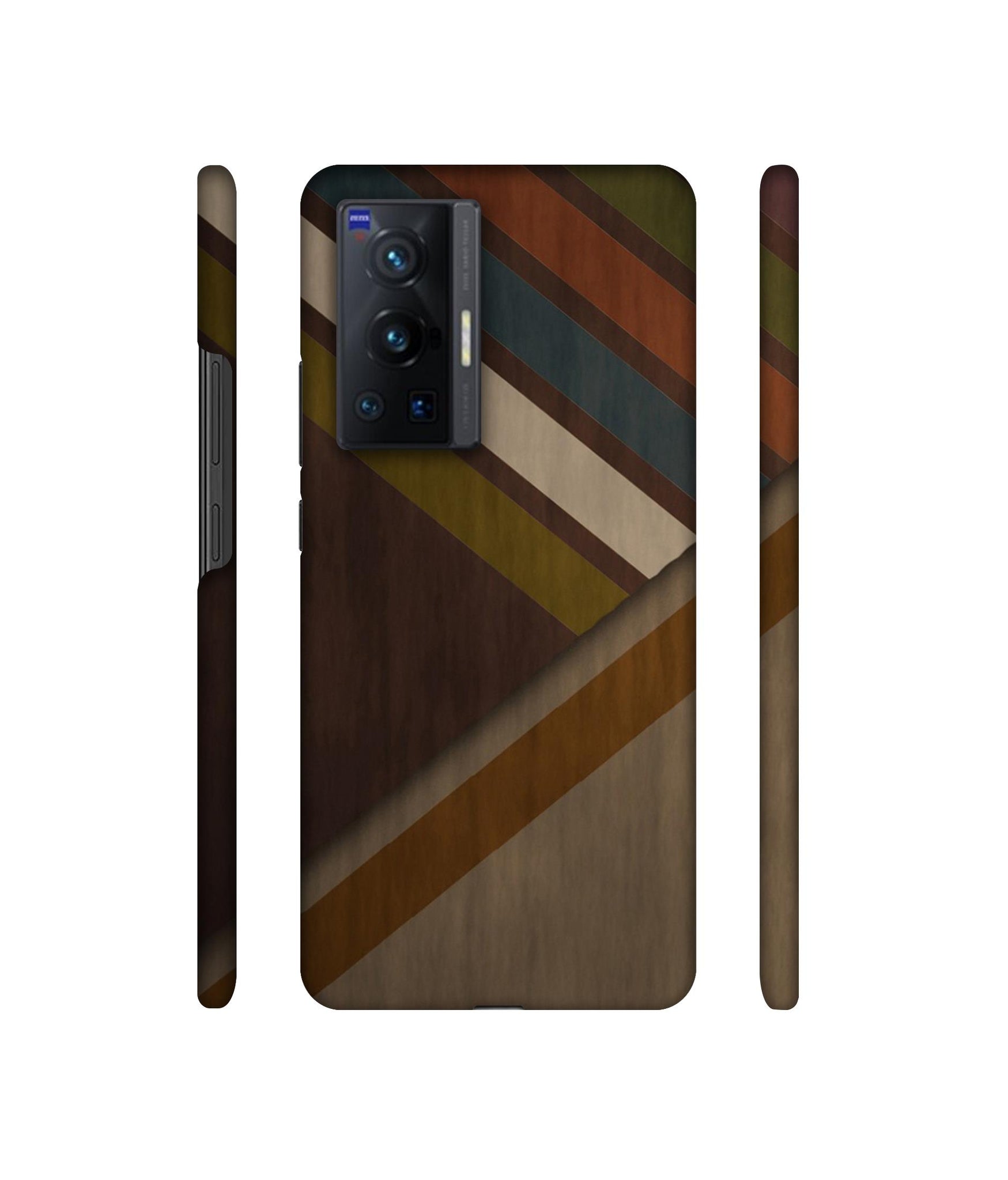 Colorful Wooden Pattern Designer Hard Back Cover for Vivo X70 Pro 5G