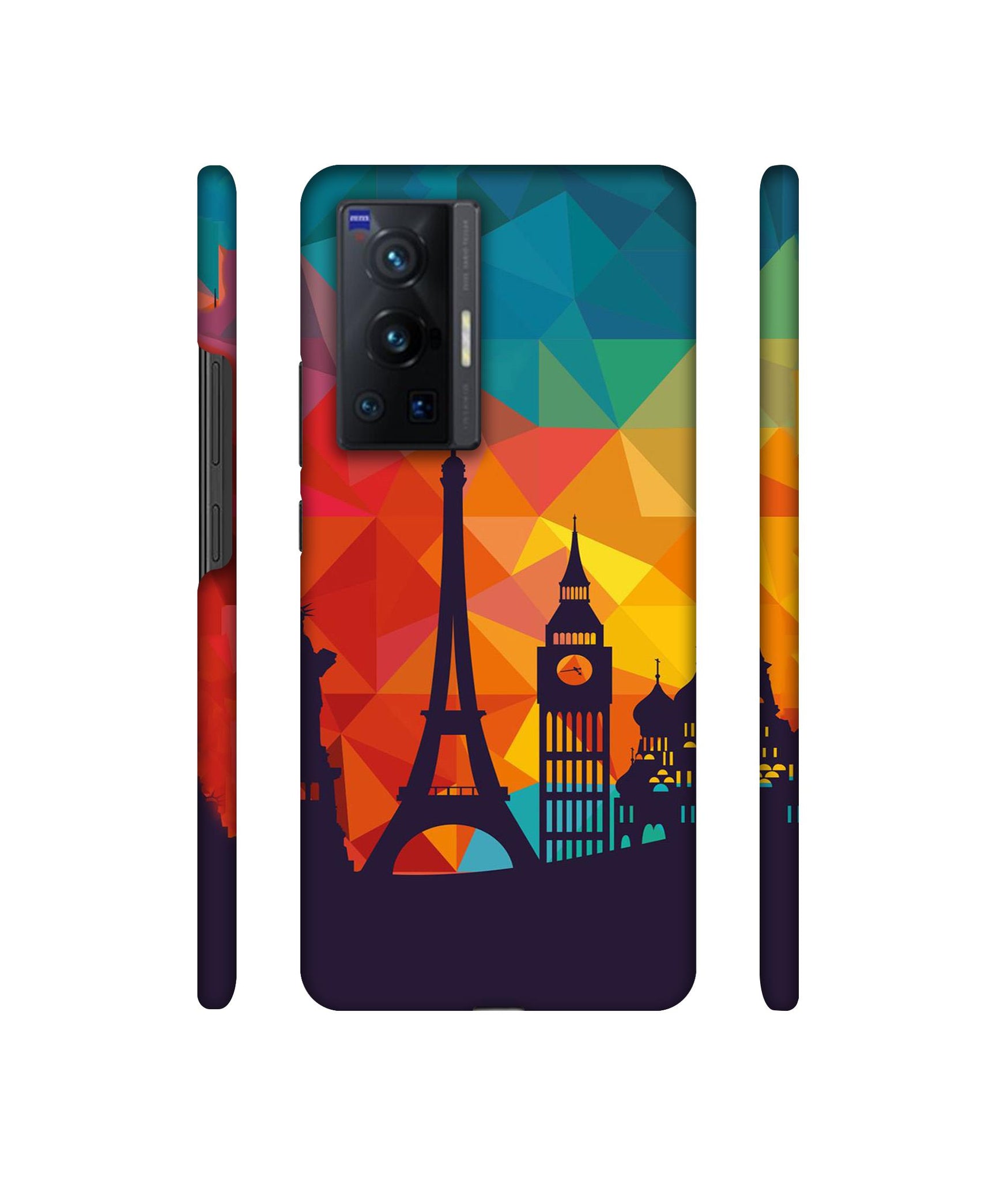 Colored Paris Designer Hard Back Cover for Vivo X70 Pro 5G