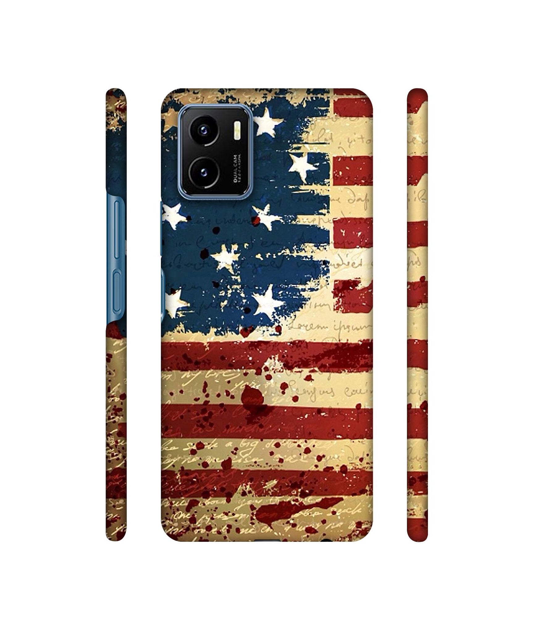 Colorful USA Flag Designer Hard Back Cover for Vivo Y15s (2021)