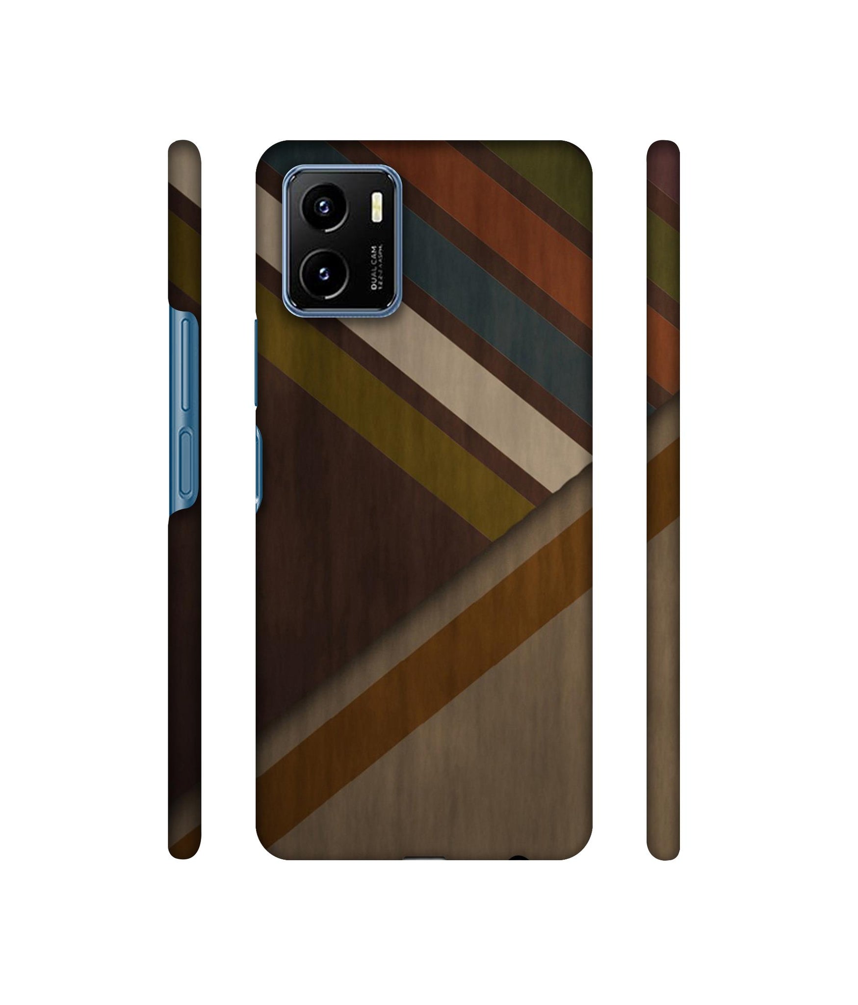 Colorful Wooden Pattern Designer Hard Back Cover for Vivo Y15s (2021)