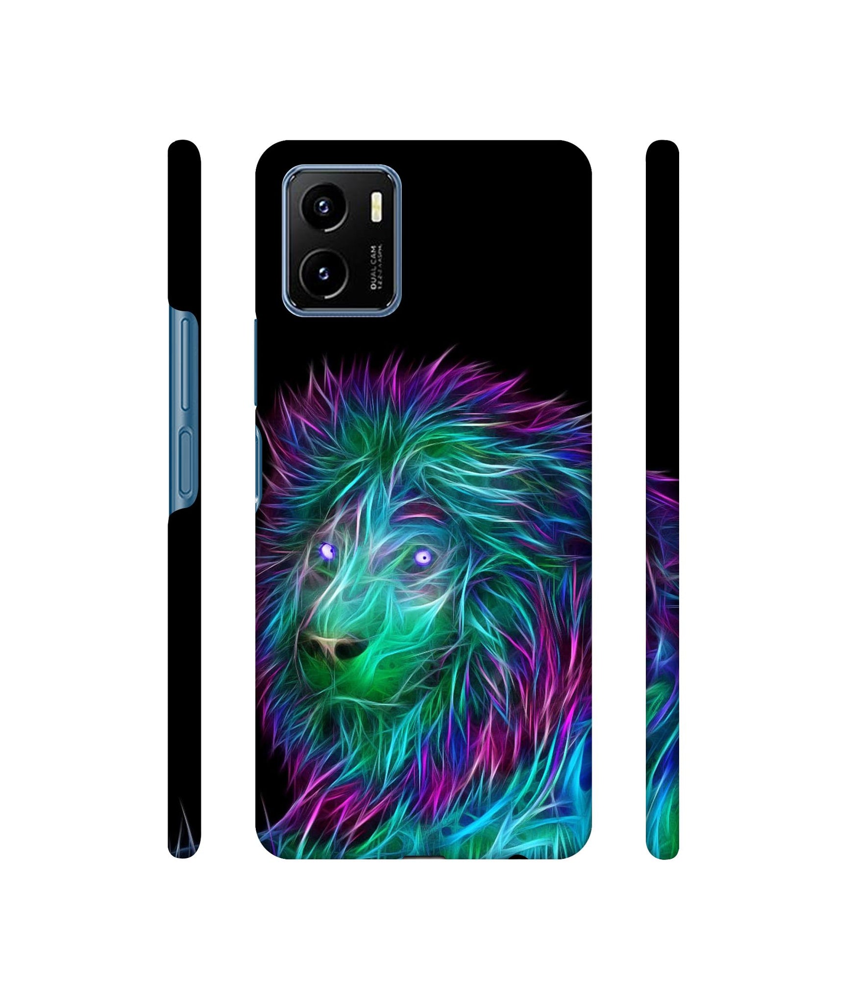 3D Lion Designer Hard Back Cover for Vivo Y15s (2021)
