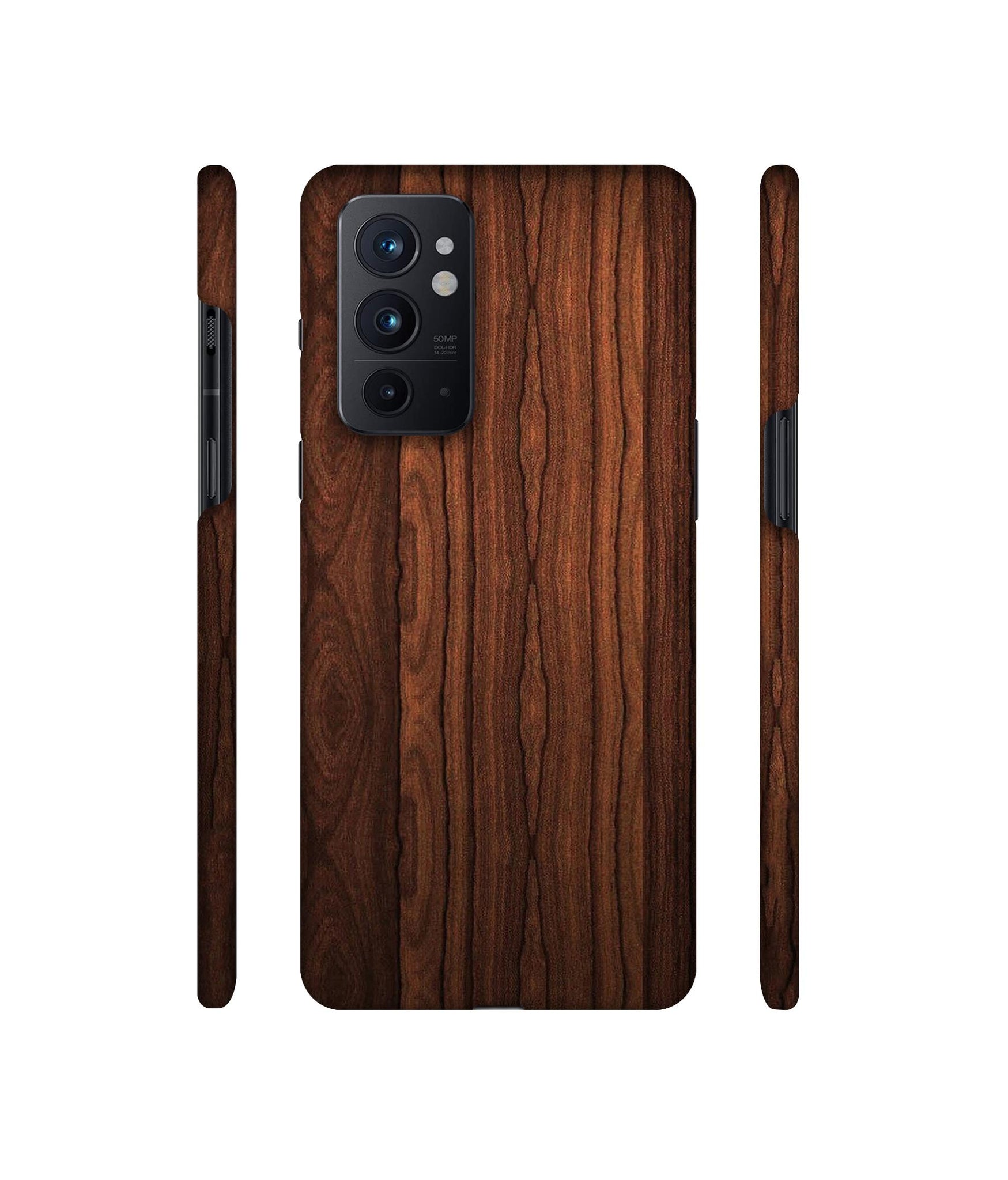 Brown Wooden Texture Designer Hard Back Cover for OnePlus 9RT 5G