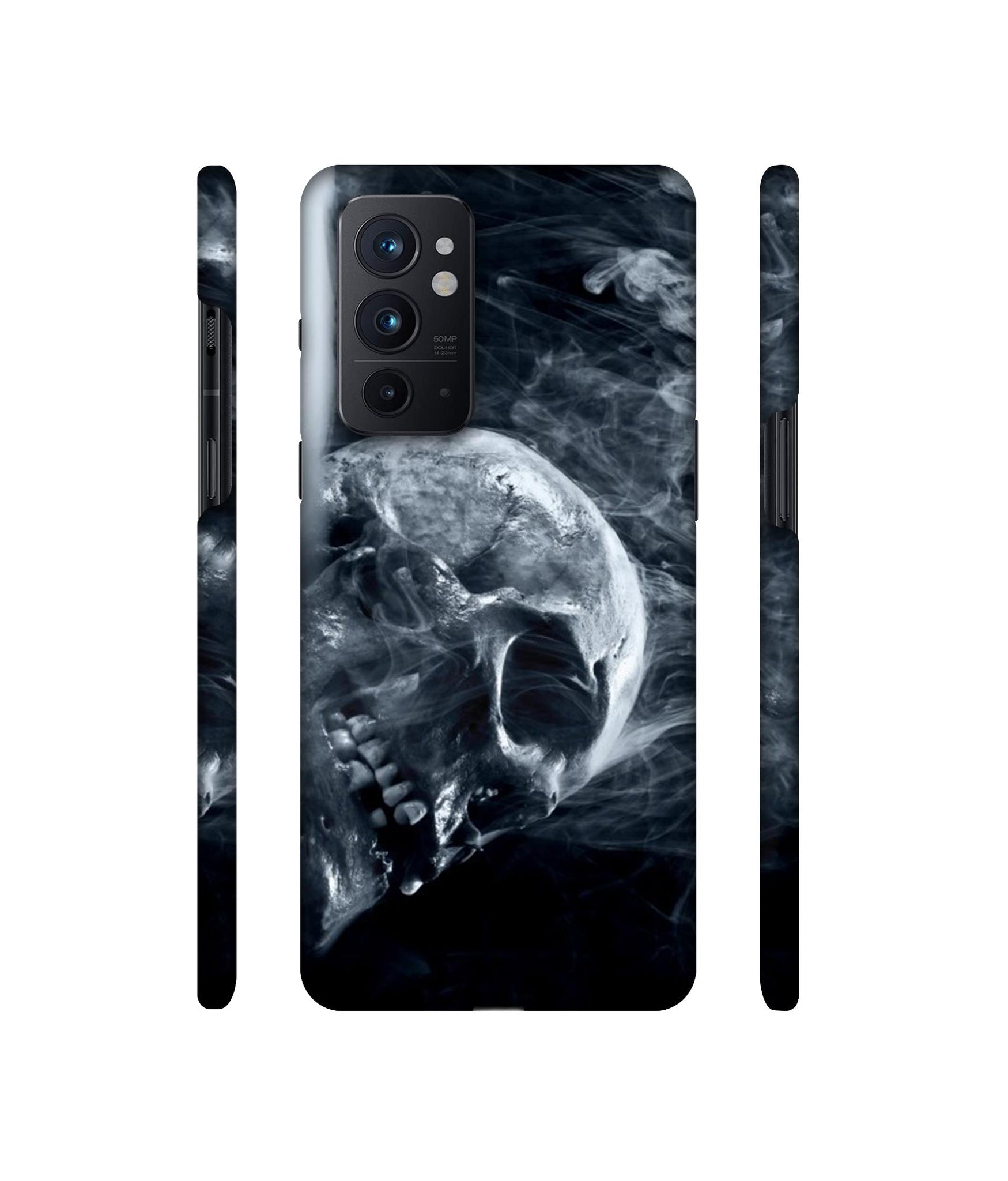 Skull Smoke Blue Scary Death Designer Hard Back Cover for OnePlus 9RT 5G